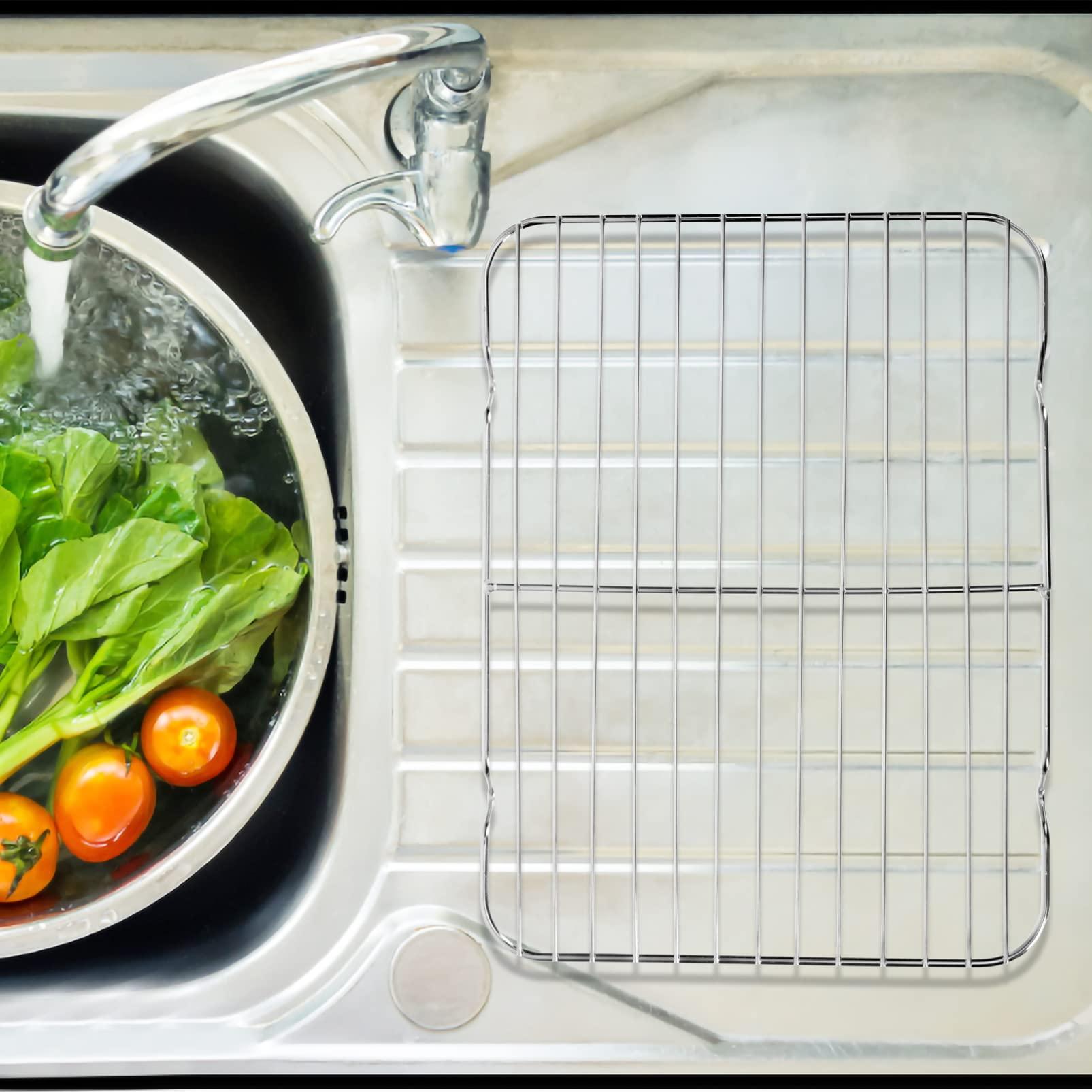 SHERCHPRY SHERCHPRY Bacon Rack Steaming Rack Fries Cooling Rack Grill Rack Baking Pan Oven Drip Pan Oil Draining Rack Wire Rack Frying Oil Filters Rack Stainless Steel Containers Fry Net Cool Net Air