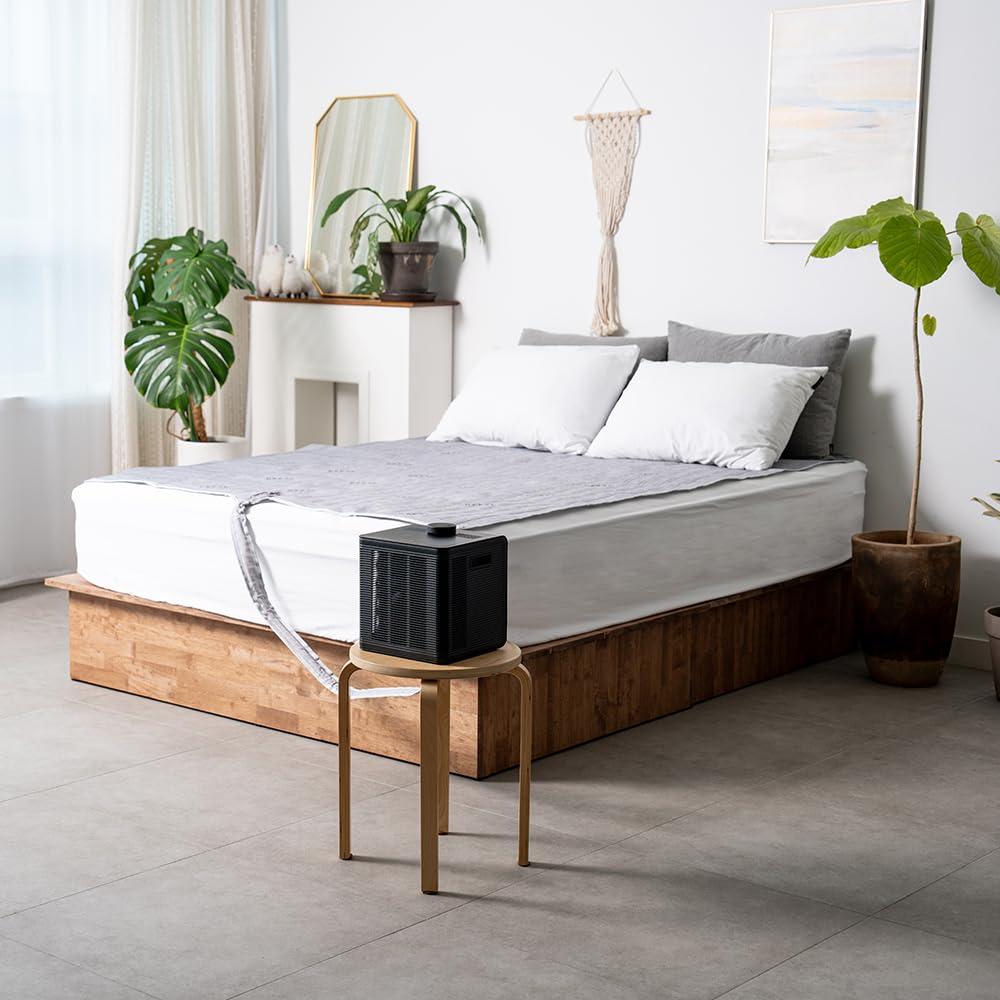 ZIOSTAND HAPEL Sleep Care Cooling & Heating Mattress Pad with Air Filtration & UV Technology 4 Season Use Energy Efficient Ideal for Comfortable Sleep Fits Single - Black