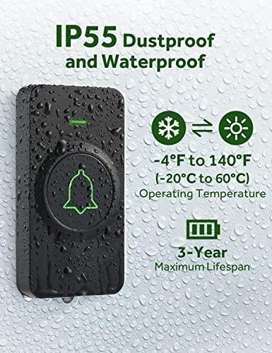 AVANTEK AVANTEK Wireless Doorbell over 1300 Feet Wireless Range, DB-21 Waterproof Door Bell Kit with 2 Buttons, 56 Melodies & 5 Volume Levels