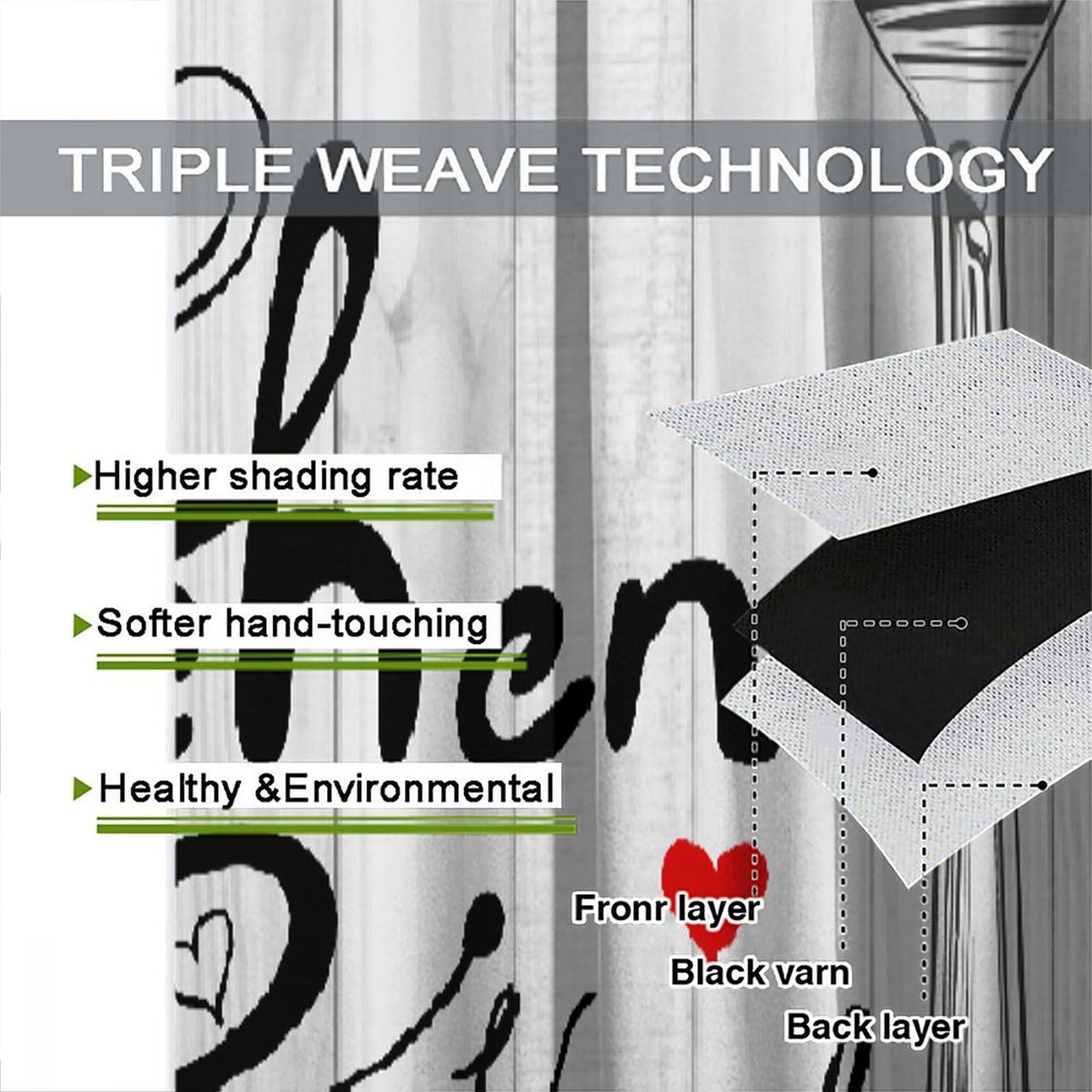 JanJCurt Chef Kitchen Curtains, Retro Cartoon Fat Chef Black Check Plaid Buffalo Rod Pocket Blackout Window Treatments for Cafe Bedroom Kitchen 52x84in