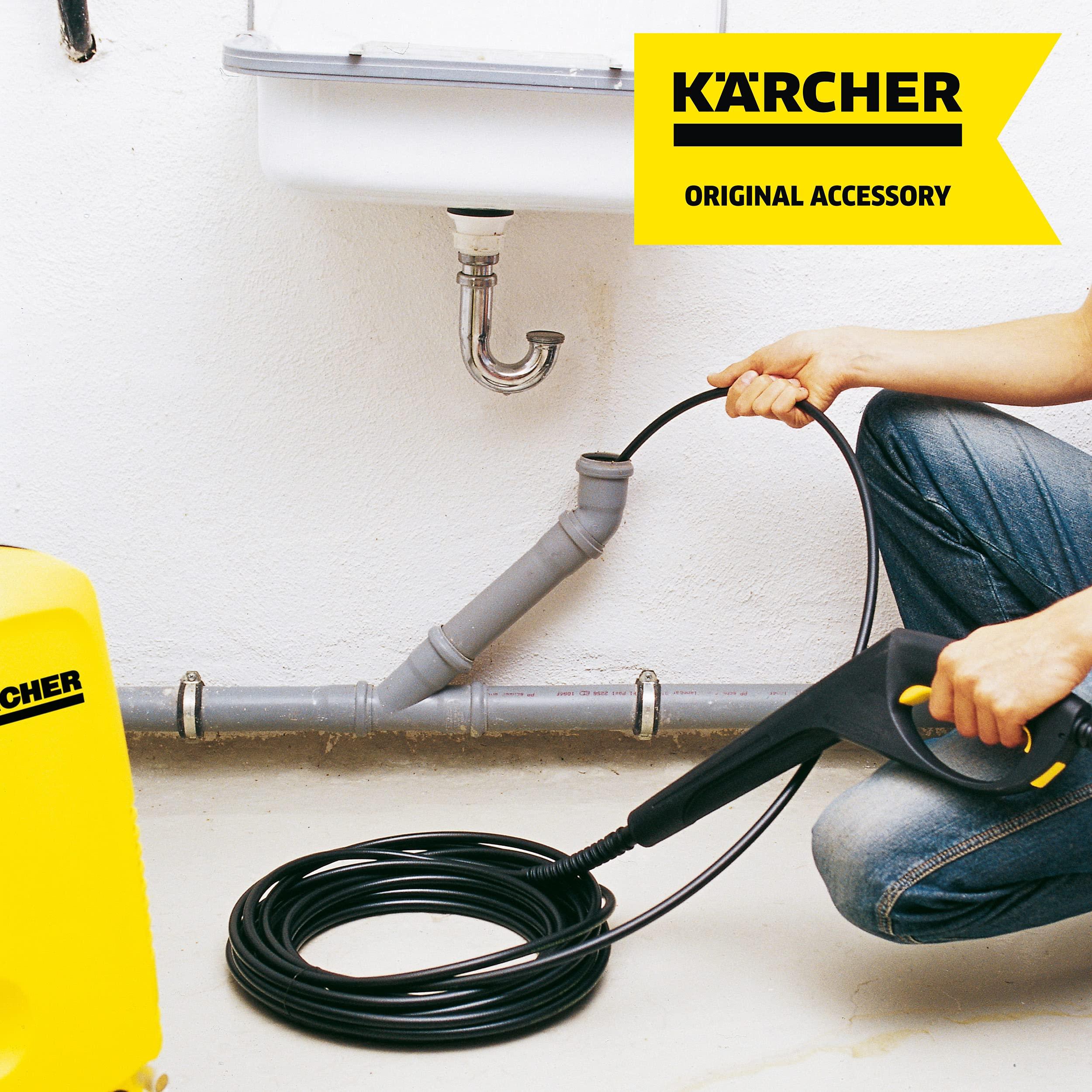 Karcher Krcher 26377670 15 m Pipe and Drain Cleaning Kit for K2 - K7 Series Domestic Pressure Washers, Black, Yellow