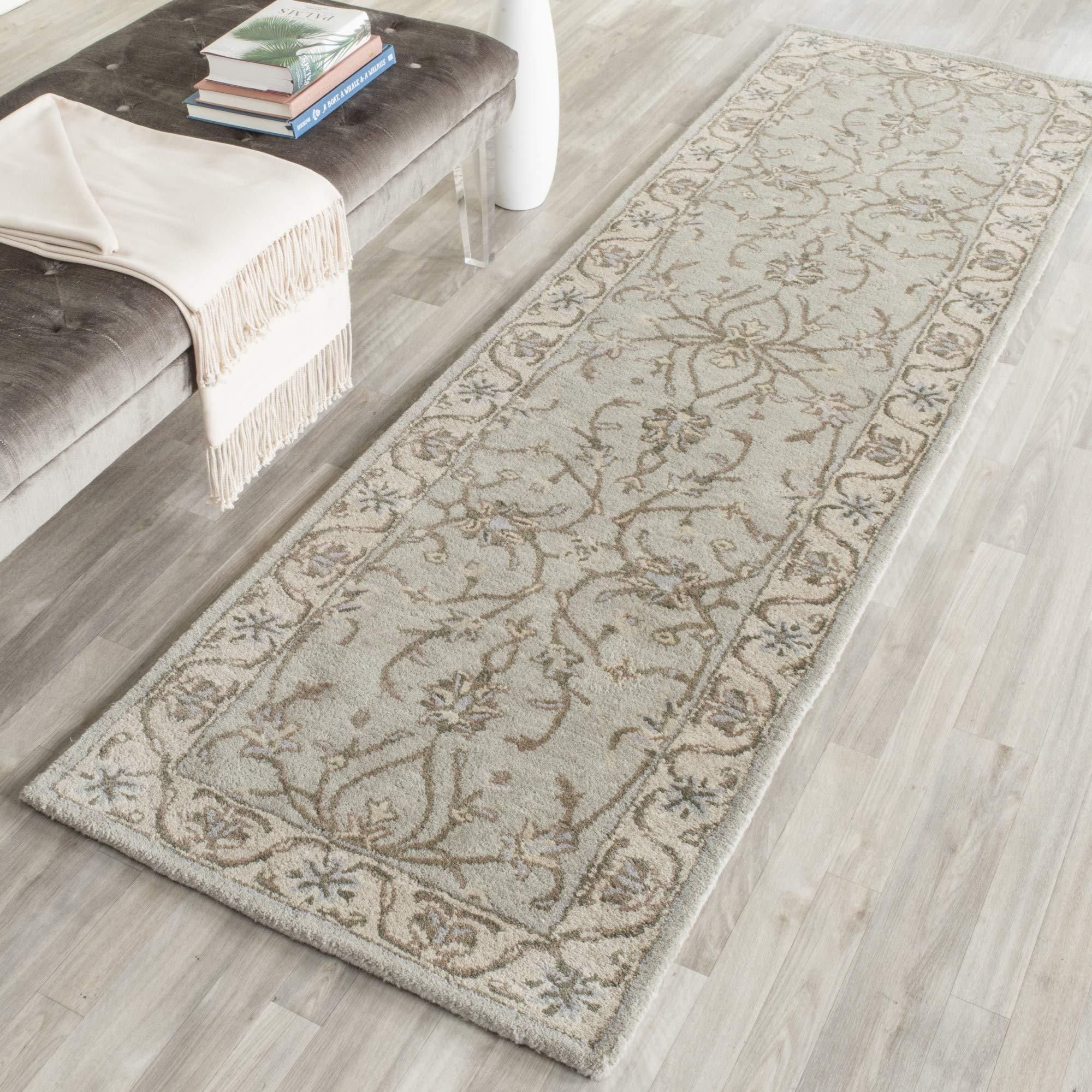 Safavieh SAFAVIEH Heritage Collection Runner Rug - 2\'3\" x 8\', Beige & Grey, Handmade Traditional Oriental Wool, Ideal for High Traffic Areas in Living Room, Bedroom (HG862A)