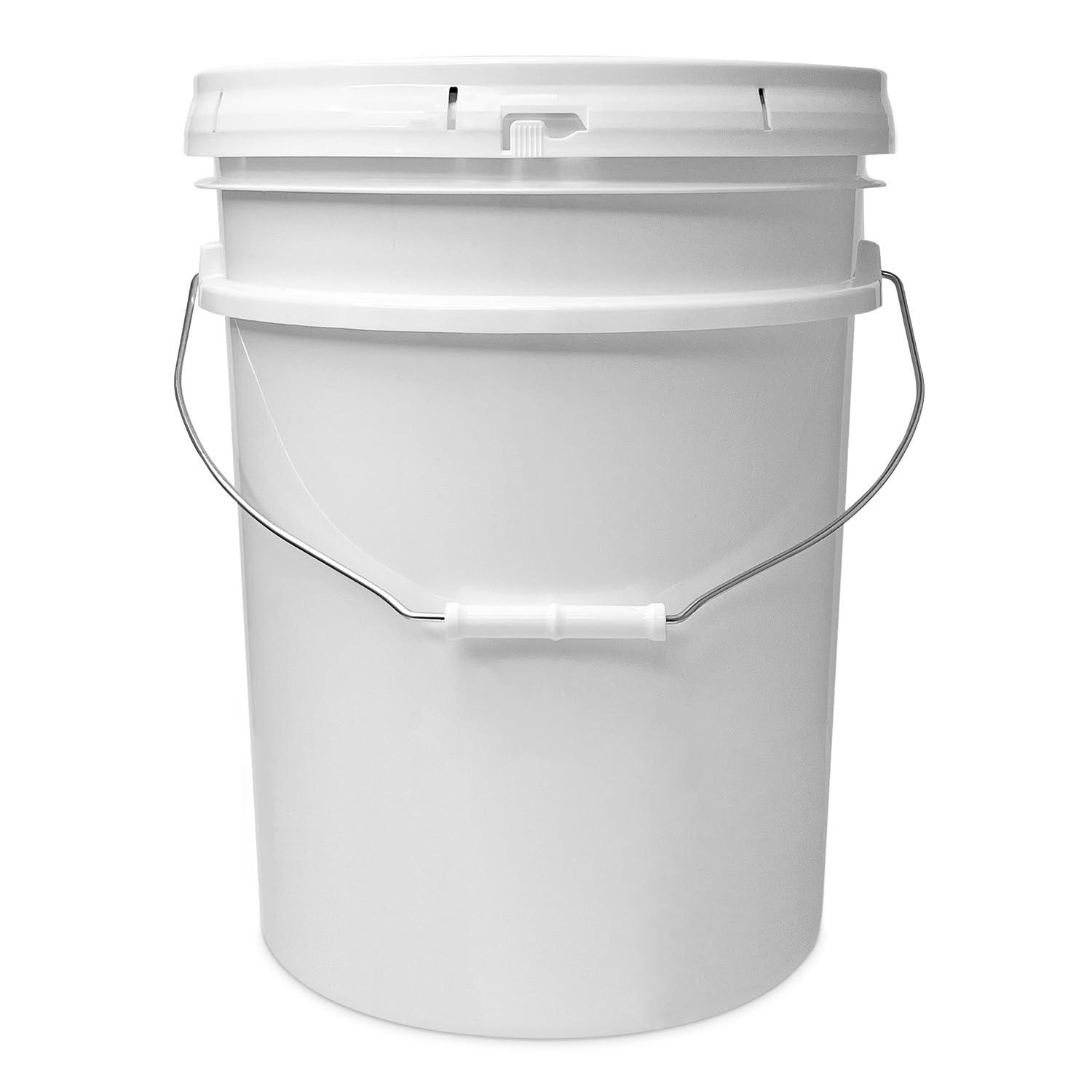 ePackageSupply ePackageSupply 5 Gallon White Bucket Pail Container with Airtight Lid I Food Grade Bucket | BPA-Free I Heavy Duty & Durable | 90 Mil Thick Premium HPDE Plastic | 1 Count |Made in USA