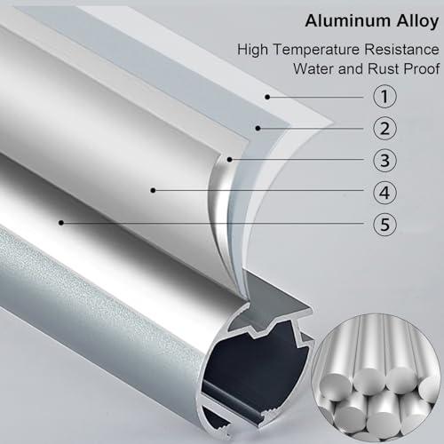 WDJBPSH 5ft 6ft 7ft 8ft 9ft 10ft 11ft 12ft Long Straight Rail Curtain Rod for Room Divider, White Champagne Grey Sliding Curtain Track for Patio/Bay Window/Camper/Bedroom/Gazebo/Office, Wall Mount (Color