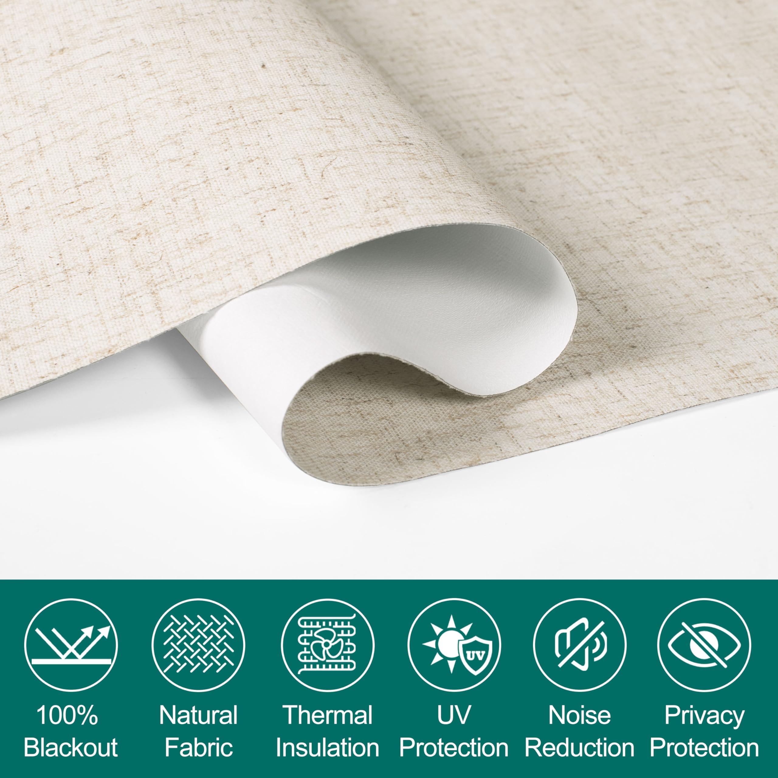 BERISSA BERISSA Roman Shades for Windows, Blackout Roman Blinds,Room Darkening Thermal Insulated Window Shades for Home Living Room Bedroom,Linen Beige,57" W x 72" H