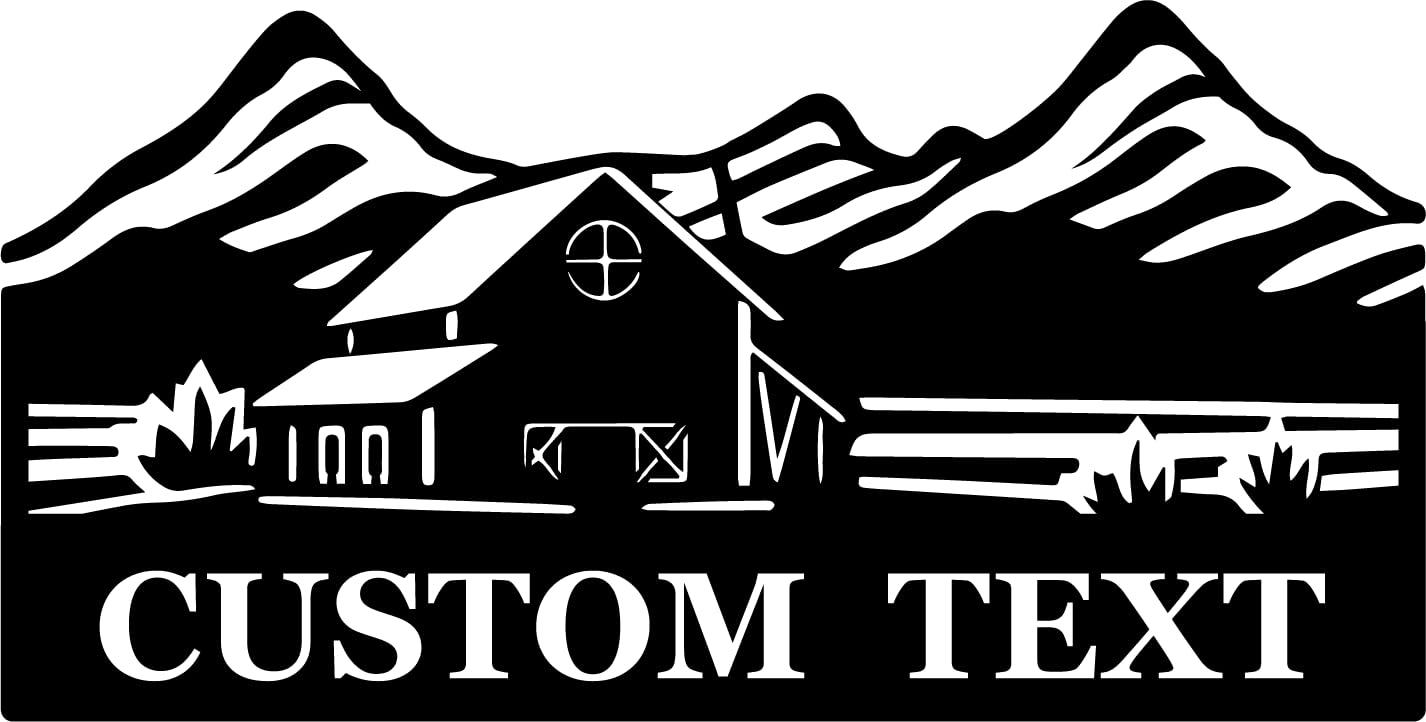 CJOTPPOT Personalized Mountain Range Name Sign, Custom Nature Landscape Metal Address Sign, Mountain Home Wall Decor, Cabin Lodge Sign, Custom Cabin Camp Sign