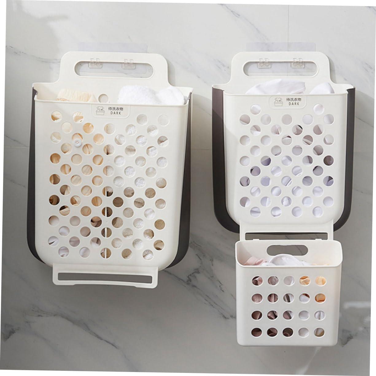 Baluue 1 Set Wall Hanging Laundry Basket Clothes Hamper Clothes Storage Basket Plastic Laundry Basket Clothes Basket Laundry Hamper Basket for Laundry Wall Laundry Basket Bathroom Basket