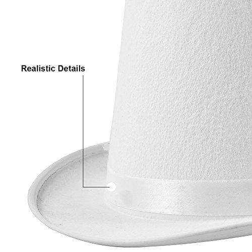 Funny Party Hats Funny Party Hats Felt Top Hats - 2 Pack - 1 Black & 1 White Top Hat Costume Hats