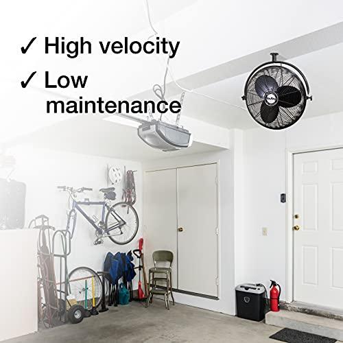 Air King Air King 9320 20-Inch 1/6-Horsepower Industrial Grade Ceiling Mount Fan with 3,670-CFM, Black Finish