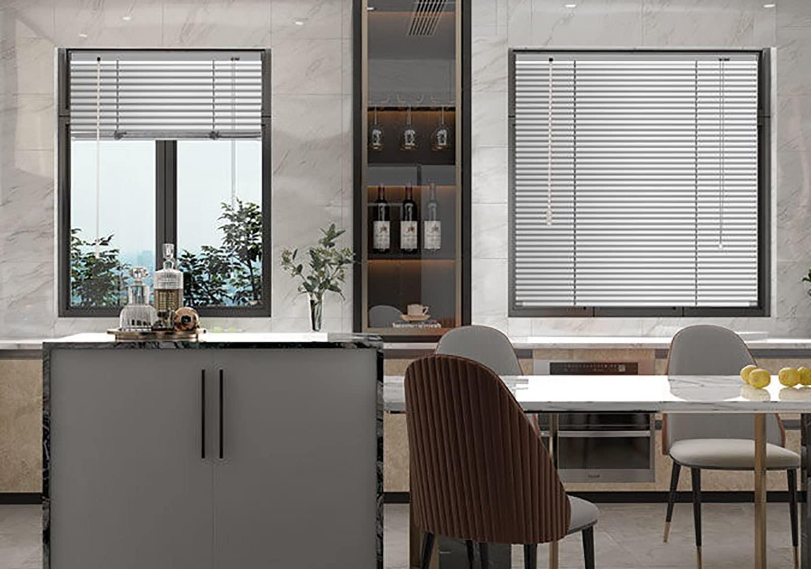 JLXJYS JLXJYS Office Bathroom Aluminum Venetian Blinds - White Waterproof Privacy Screen Sun Shade, 75cm/95cm/115cm/135cm/155cm Wide (Size : 135x220cm(53"x86.6"))