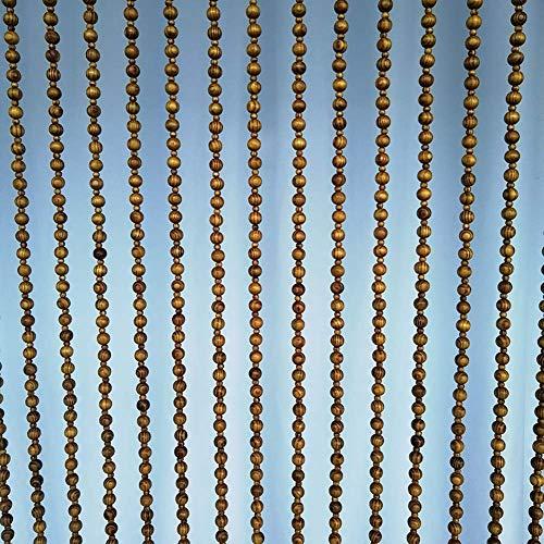 OKUOKA OKUOKA Beaded Door Curtains for Doorways Wood Bead String Curtain for Room Dividers -21 Strands Home Hanging Curtain Entrance Ornaments Retro Style, Size Customizable (Size : 60x155cm)