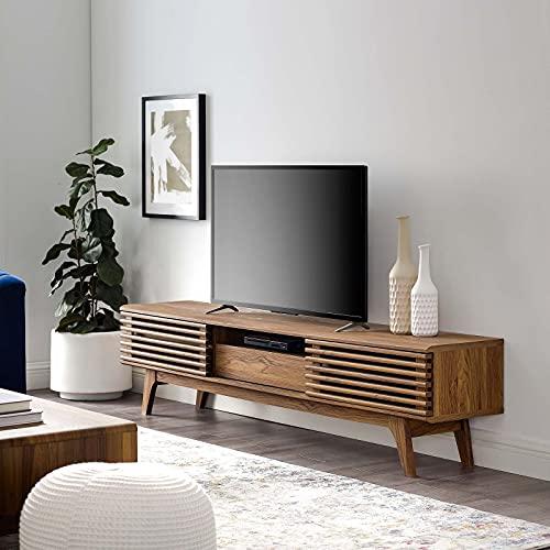 Modway Modway Render 70\" Mid-Century Modern Low Profile Entertainment TV Stand, 70 Inch, Walnut Walnut