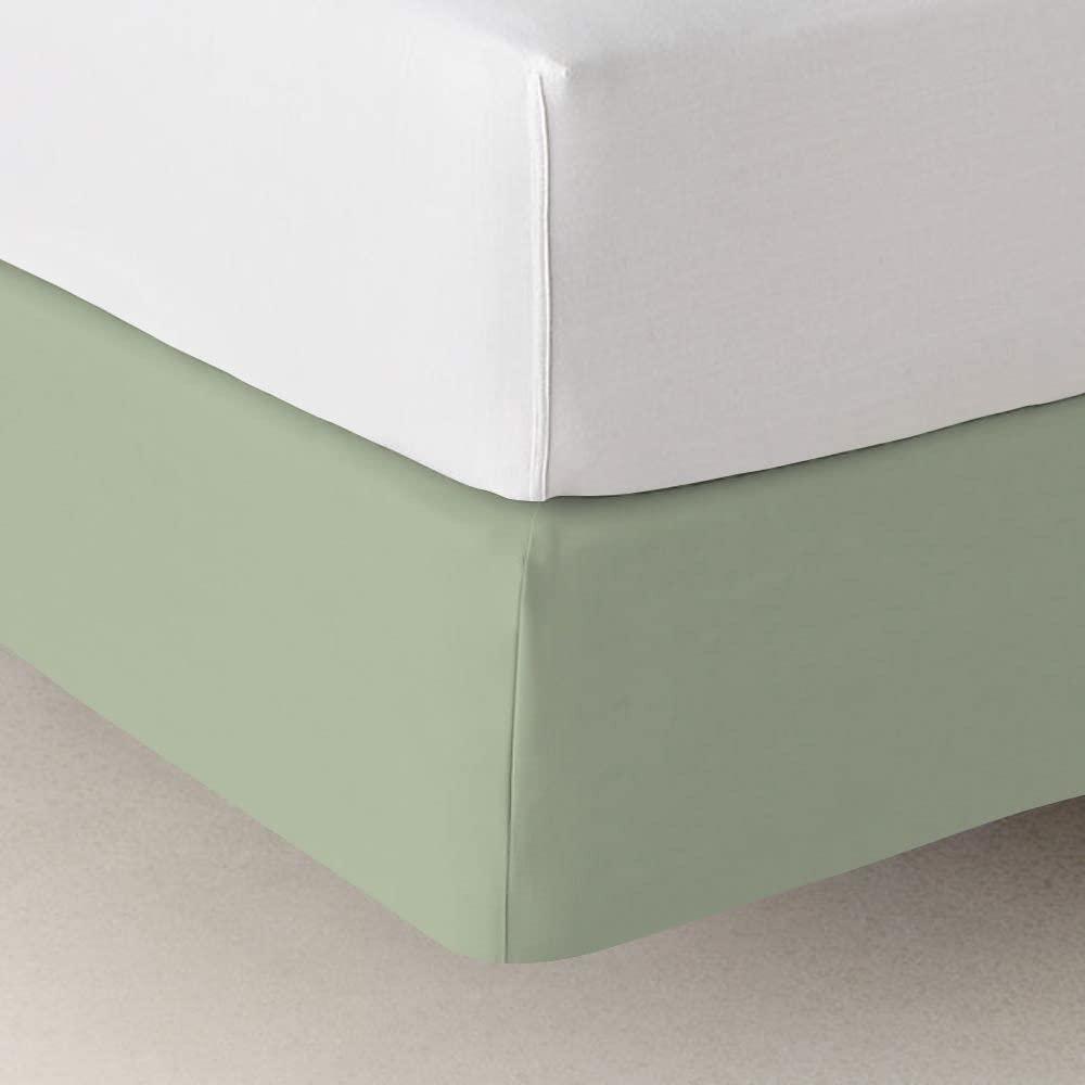 Protocott Protocott Box Spring Cover Queen Size - 100% Egyptian Cotton Wrap Around 4 Sides Bed Skirt for Hotel & Home, Fits Luxury Super Soft Box Springs up to 14 - Queen, Light Sage