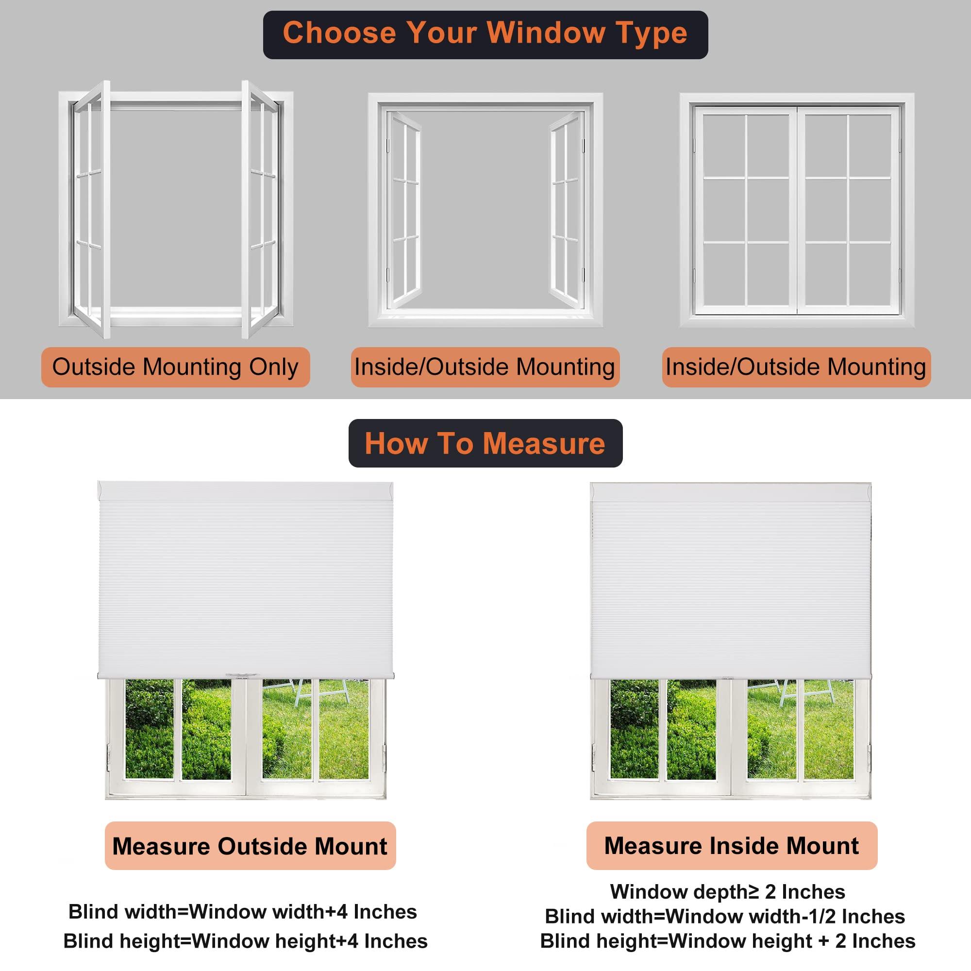 HOTSOON HOTSOON Cordless Cellular Shades Blackout Honeycomb Blinds for Windows Pull Down Room Darkening Cellular Blinds Thermal Insulated Windows Shades for Home Bedroom Office Door,White,19" W x 48" H