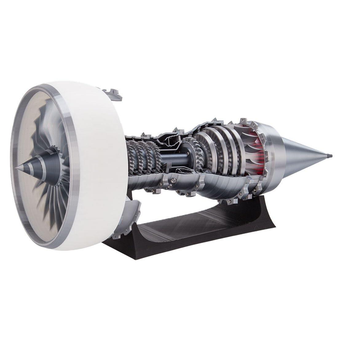 URMODELAND URMODELAND TR900 1/15 Jet Turbofan Turbojet Engine Model Kit for Adults, 3D Printing DIY Turbojet Engine Motor Model Turbofan Aircraft Engine Kit Mechanical Electricity Generator -Finished Version