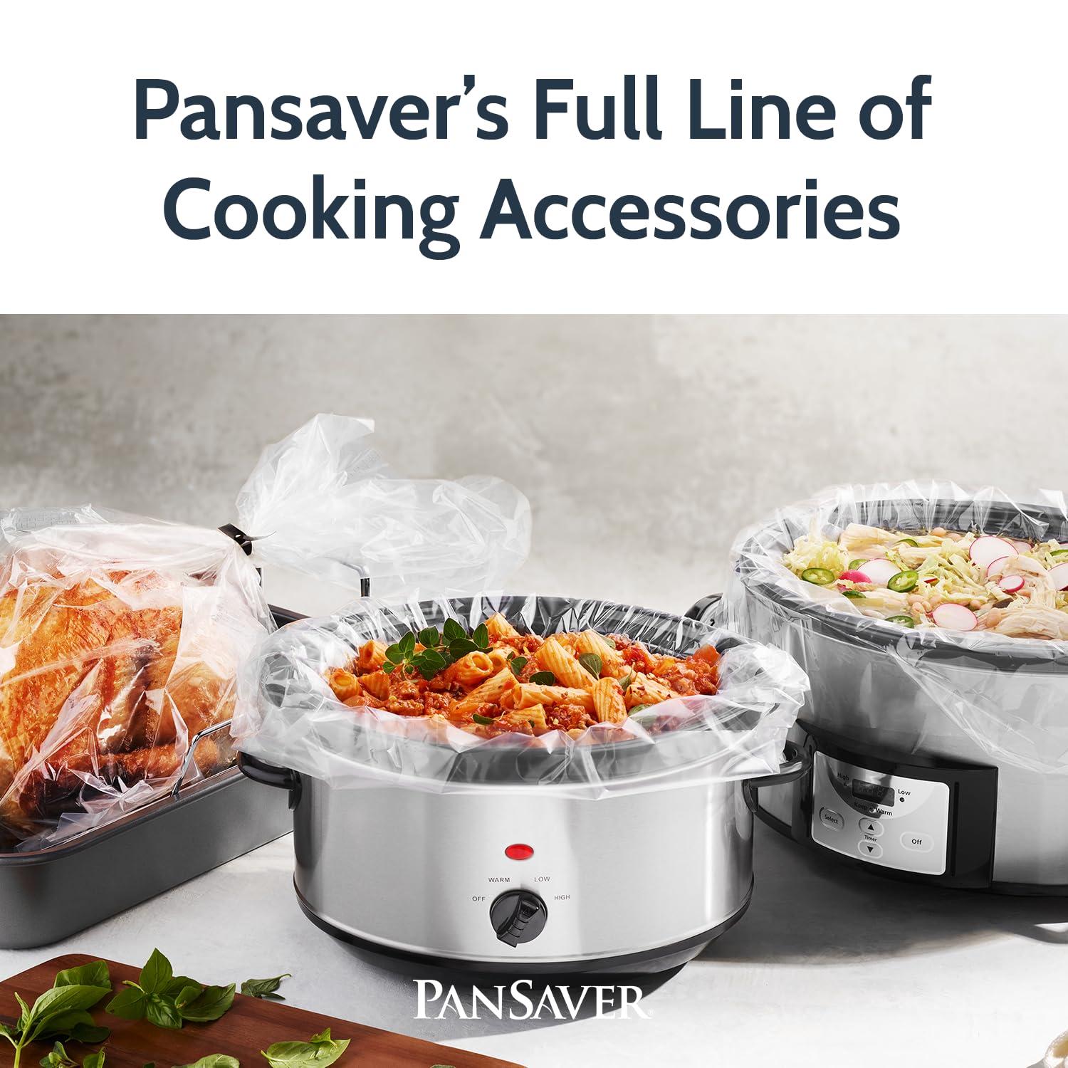 PanSaver PanSaver Hotel Clear Round Pan Liners for Easy Clean Up - Disposable Buffet Pan Liners, Ovenable up to 400F (6 & 7 Quart Round Pan Liner - 15 x 15 IN)