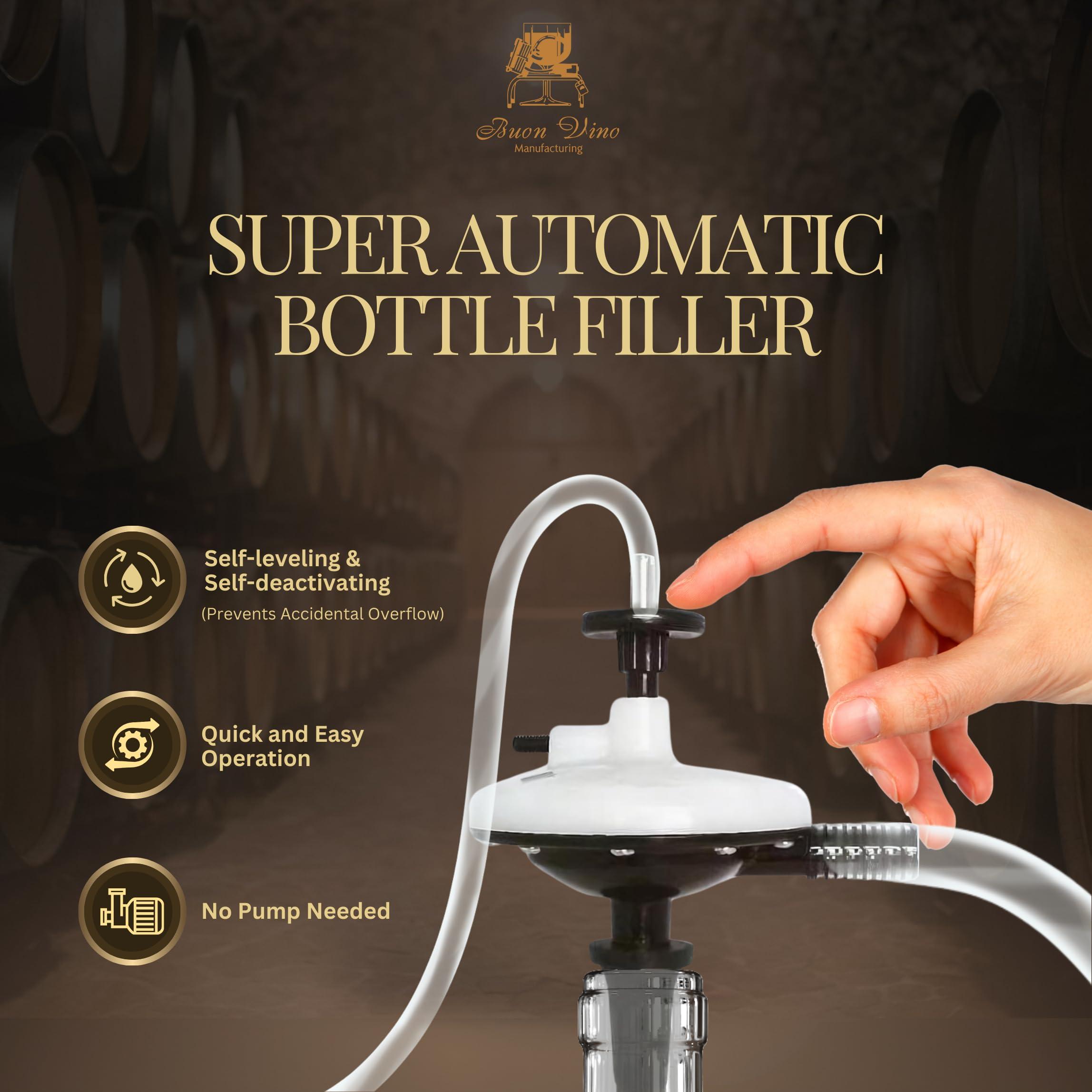 Buon Vino Buon Vino Super Automatic Gravity Bottle Filler - Wine Dispenser Pump Equipment Kit - Best Bottling Siphon Accessories - Liquid Filling Machine Tube Supplies - Tubing Filter Brewing Product