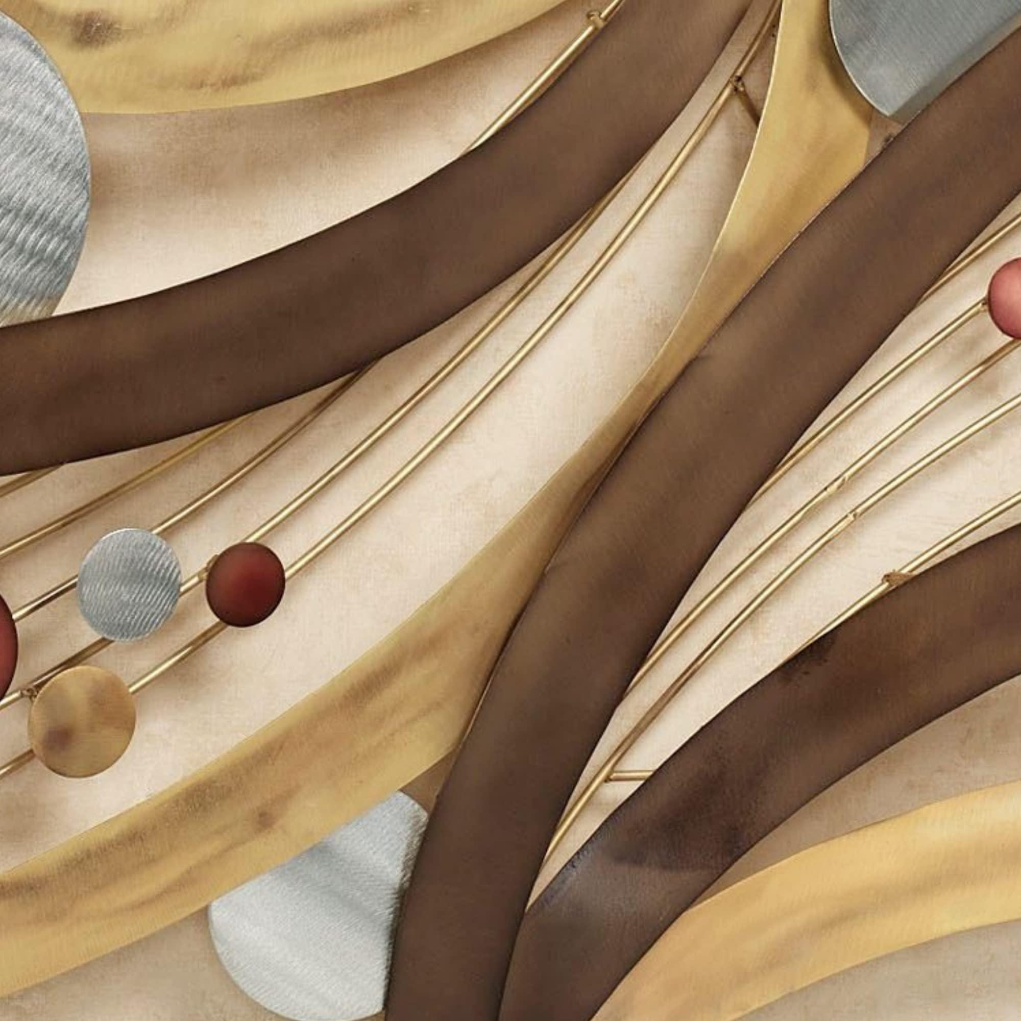 Touch of Class Touch of Class Influence Abstract Metal Wall Sculpture - Multi Metallic - Handcrafted Steel - Bronze, Gold, Silver, Copper - Contemporary Style Art - Circular Designs - Modern Decor for Bedroom