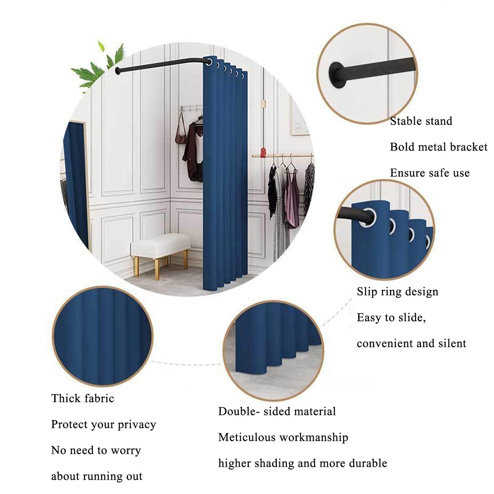 JMCAJIE Clothing Store Fitting Room L-Shaped,for Privacy Protection And Room Divider, Simple Mobile Changing Room, Dressing Room,Wall Mounted,Mall Simple Changing Room And Display Rack, Easy To Install