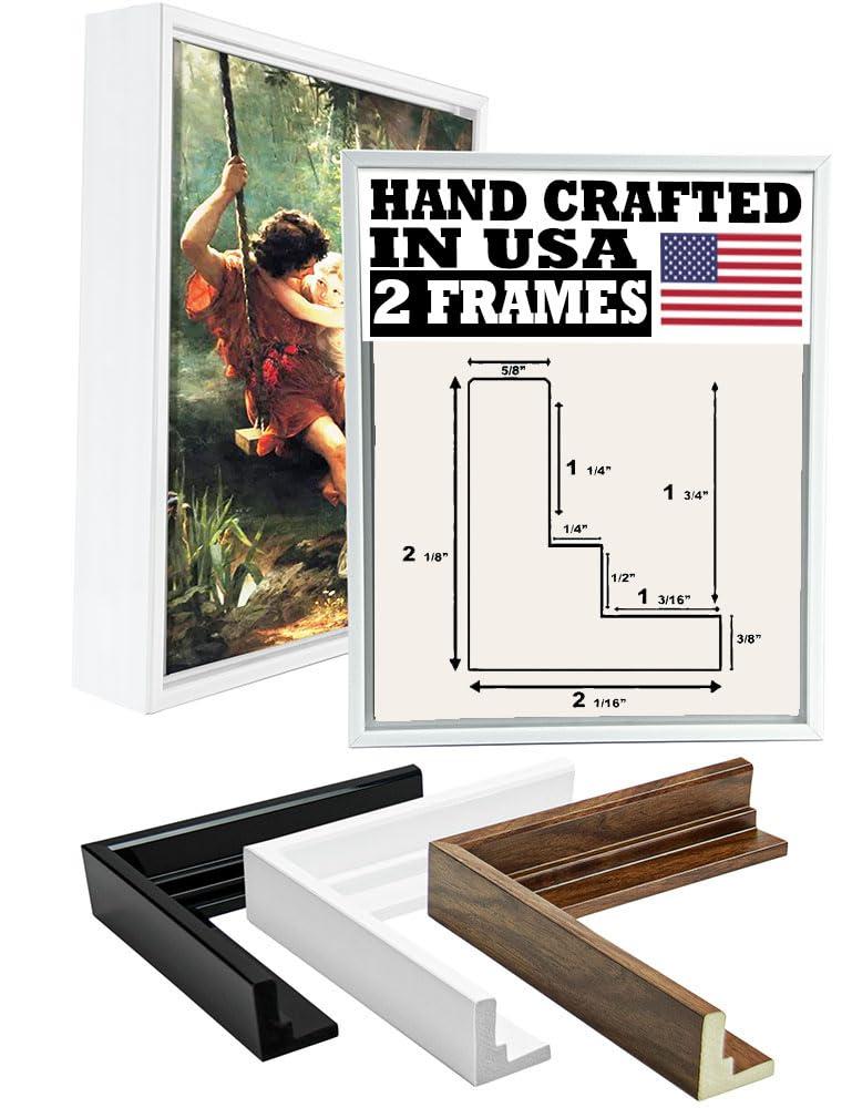 WHOLESALE ARTS AND FRAMES WHOLESALE ARTS AND FRAMES Floater Picture Frame Set of 2. 24x30 White 2-1/8\" Polystyrene Floating Frame for 0.75 1.5 1.75 Stretched Canvas Wholesaleartsframes-com 3592 Series Made in USA
