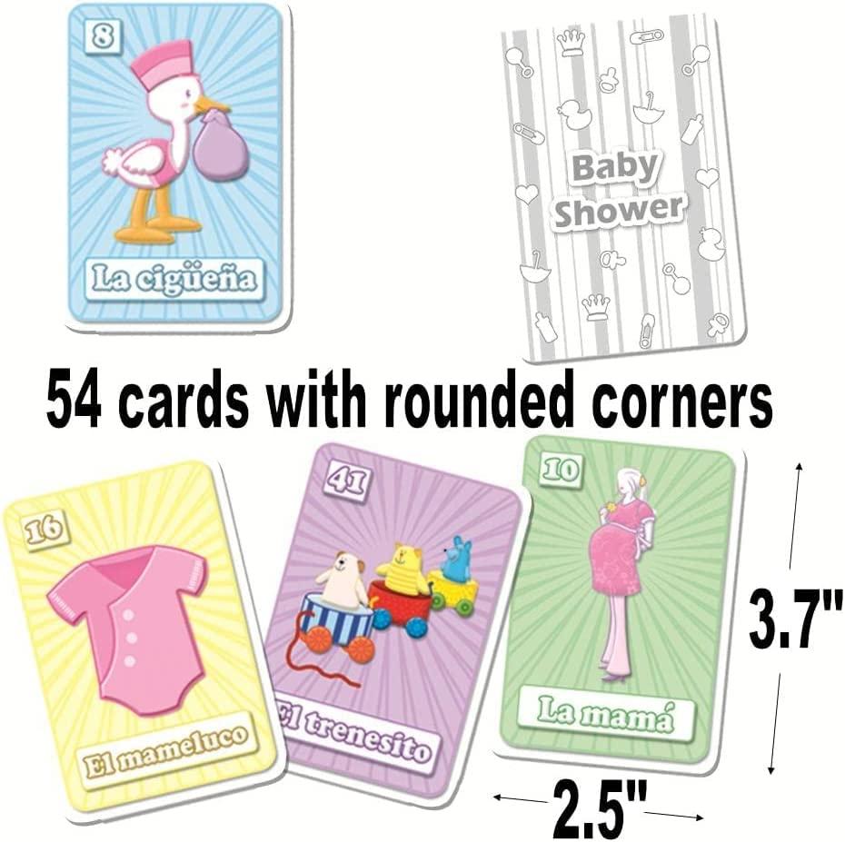 More Fiesta More Fiesta Baby Shower Bingo Tablas Game in Spanish, for 30 Players with Chips in A Box