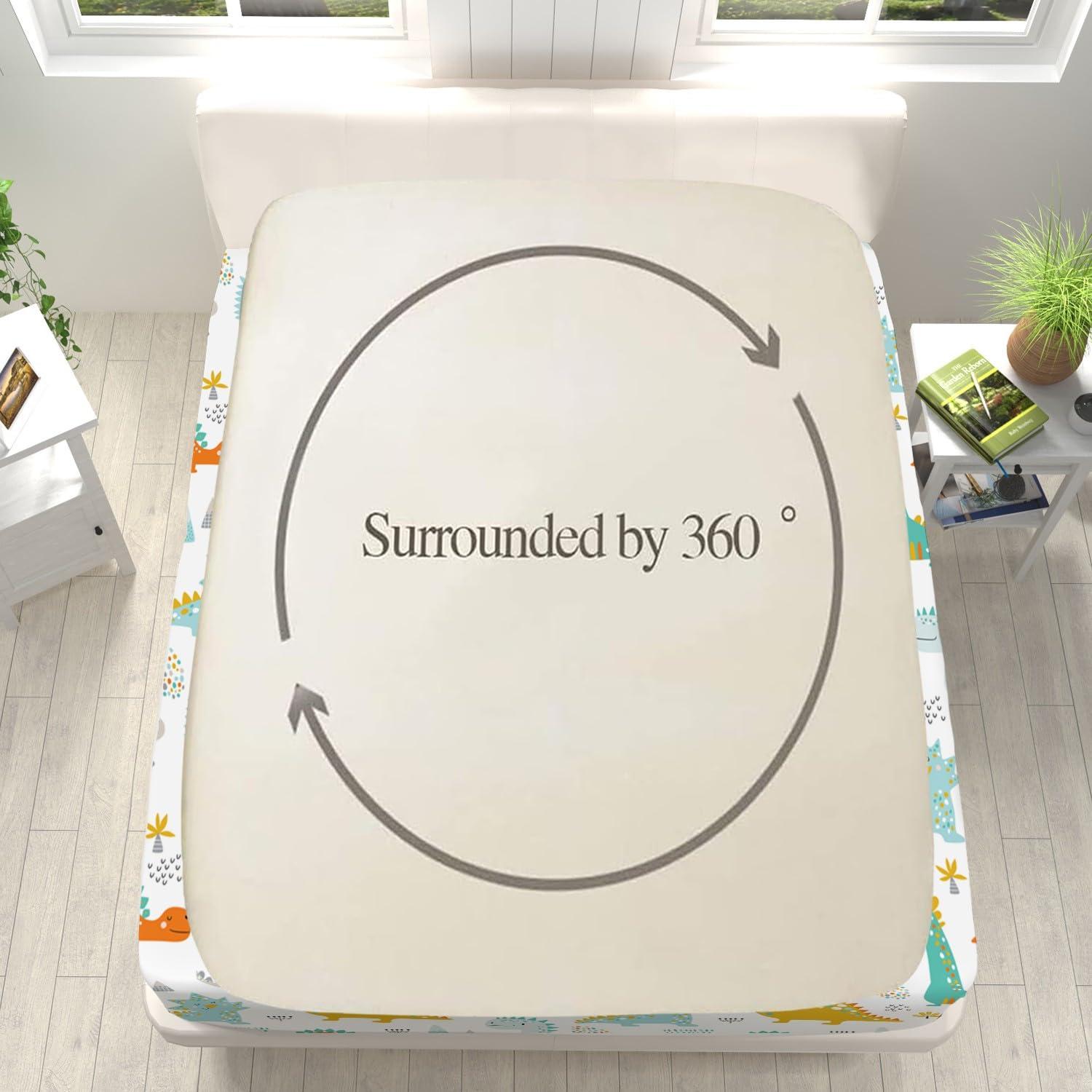 Generic Full Size 4 Piece Sheet Set Jungle Animals Cartoon Dinosaur Bed Sheets Set Deep Pockets, Comfy Breathable & Cooling Microfiber Fitted Sheets, Easy-Fit, Extra Soft & Wrinkle Free Sheets