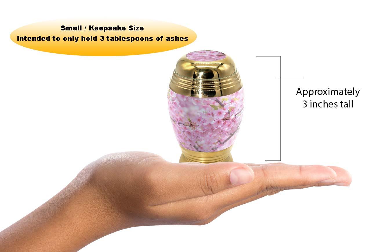 COMMEMORATIVE CREMATION URNS Cherry Blossom Cremation Urn for Ashes Adult Male & Female Personalized Cremation Urns for Human Ashes Adult Female Decorative Urns for Ashes -Beautiful Handcrafted Small Urn for Ashes for Women & Men