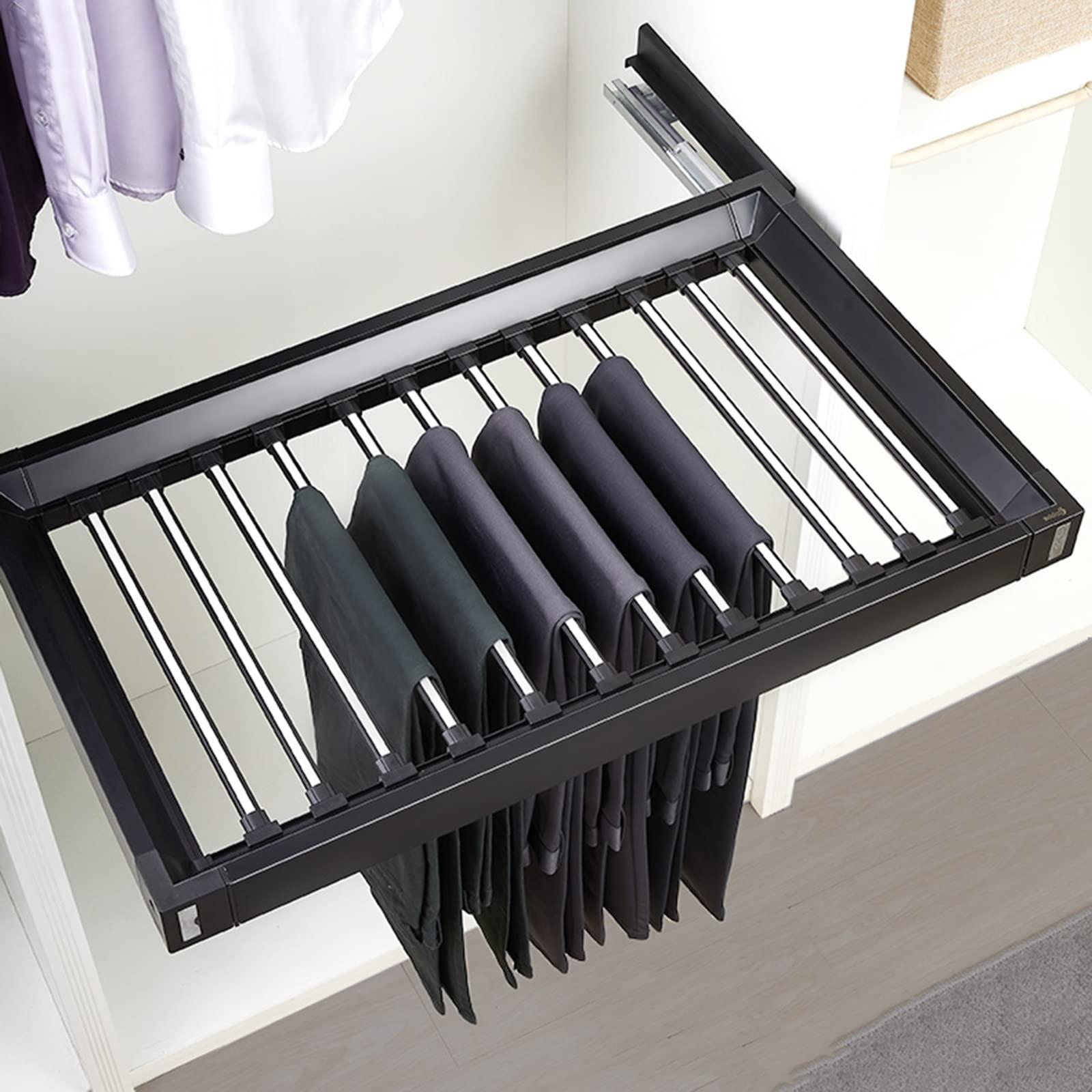 Storage Storage Built-in Trouser Rack, Space-Saving Wardrobe Hanger, Multifunctional Trouser Rack, Non-Slip (Size : B)