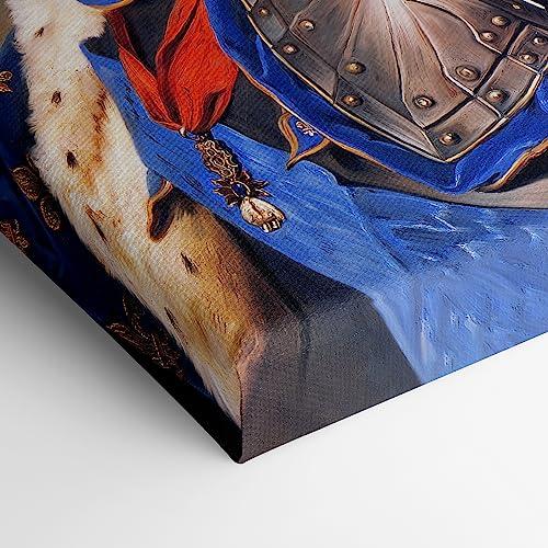 Turn Me Royal Turn Me Royal Custom Portrait from Your Photo, Personalized Canvas Wall Art as Gift for Military Men, Turn him into Hero (The Knight, 18" x 24")