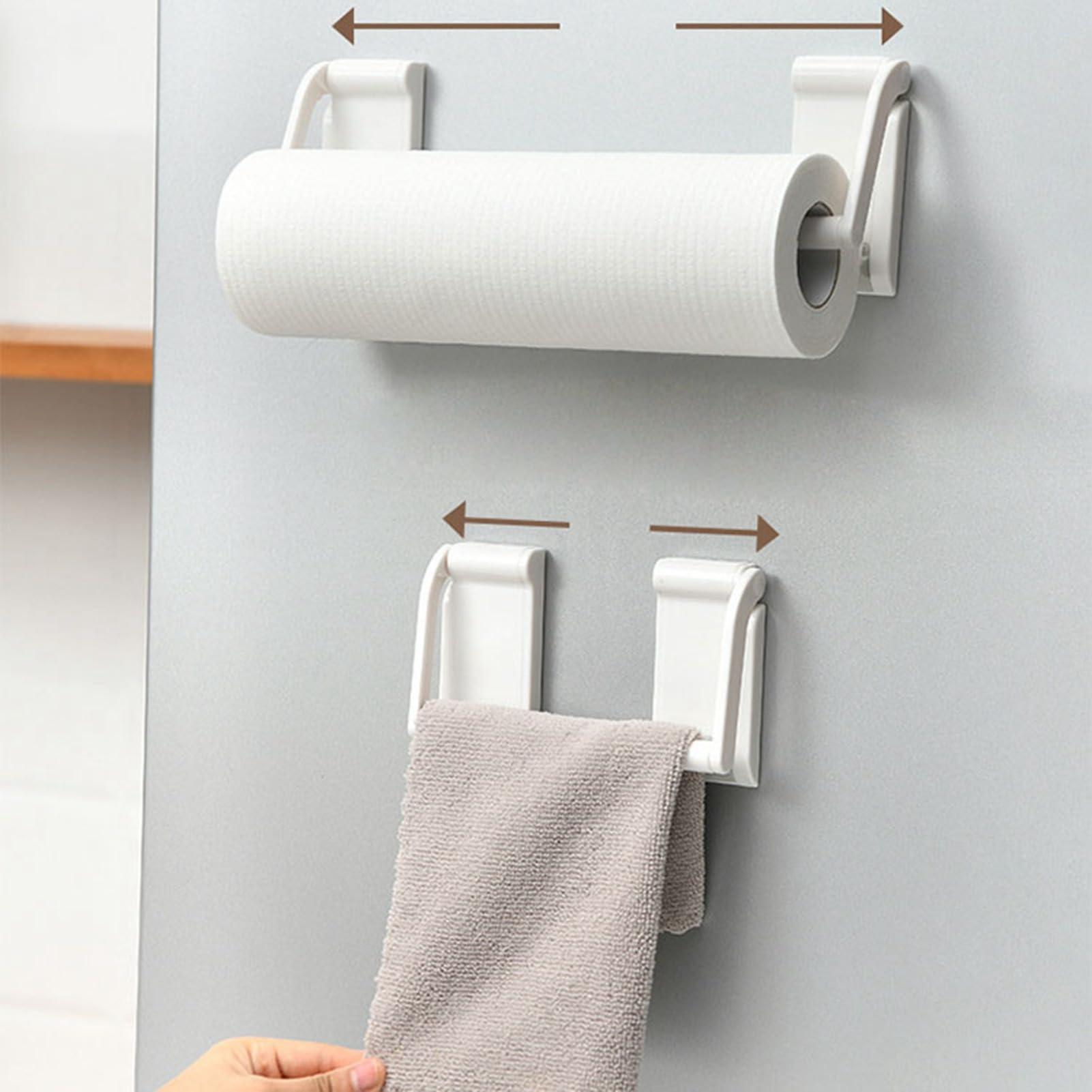 WOHPNLE Magnetic Paper Towel Holder, Multifunctional Kitchen Rack Organizer Paper Towel Bar Paper Roll Holder for Kitchen Efrigerator Grill