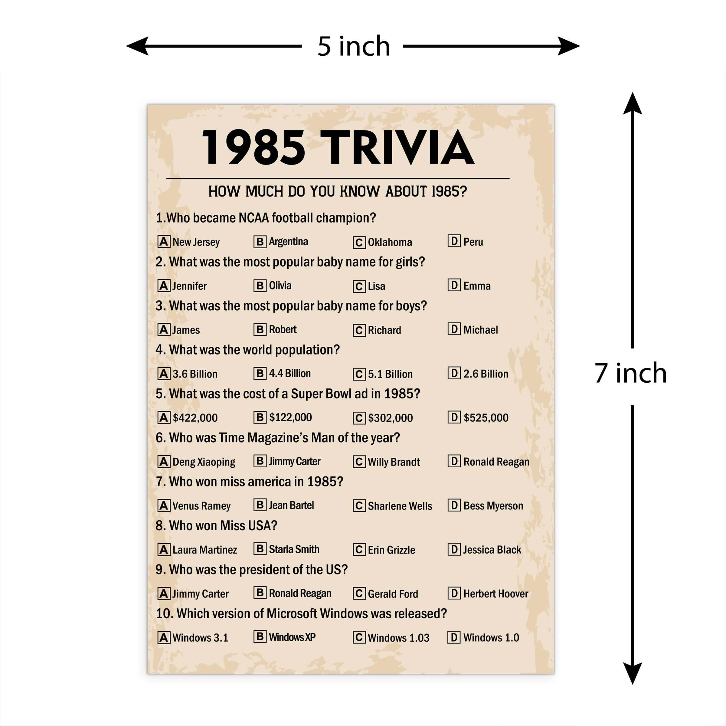 QUPT 40th Birthday Party Games, Set of 3 Activities for 10 Guests, Born in 1984 Games Bundle, Birthday Party Supplies for Adults, Pack of 30 Cards