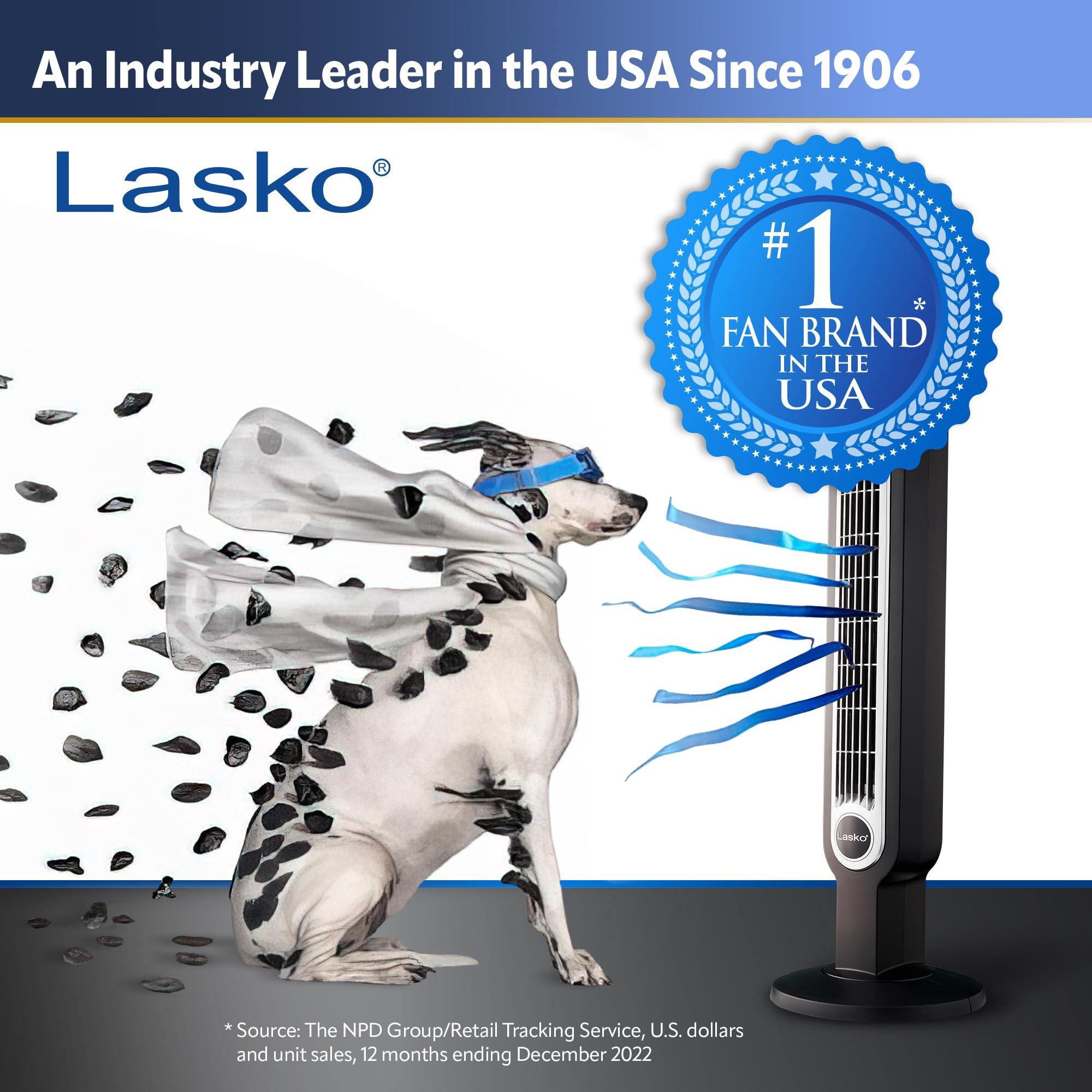 Lasko Lasko Oscillating Tower Fan, Quiet Fans with Remote, for Bedroom, Living Room, Office, Tower Fan with Remote, 3-Speed Timer, 42, Silver T42951