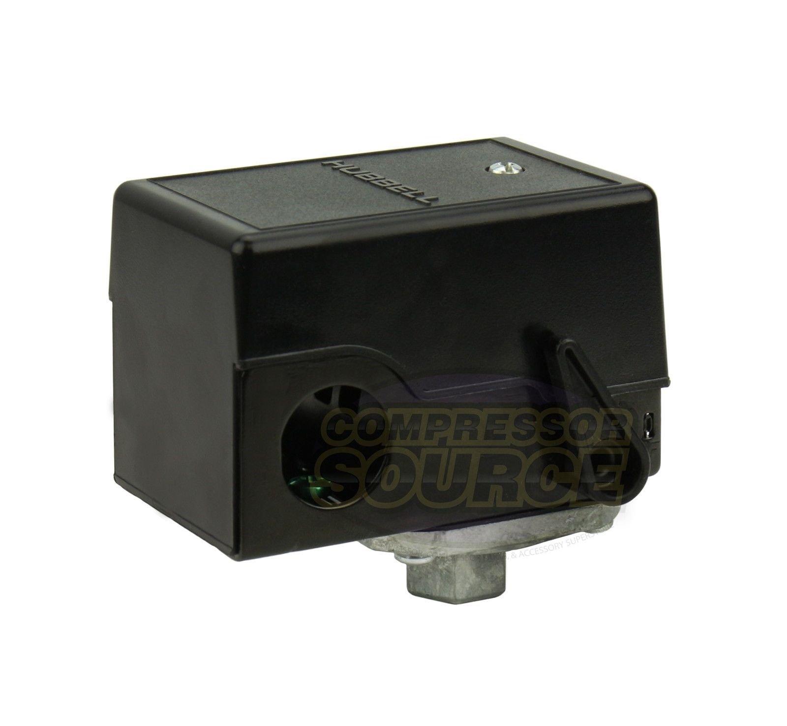 Hubbell Pressure switch for air compressor made by Furnas / Hubbell 69JF7LY 95-125 single port w/ unloader & on/off lever
