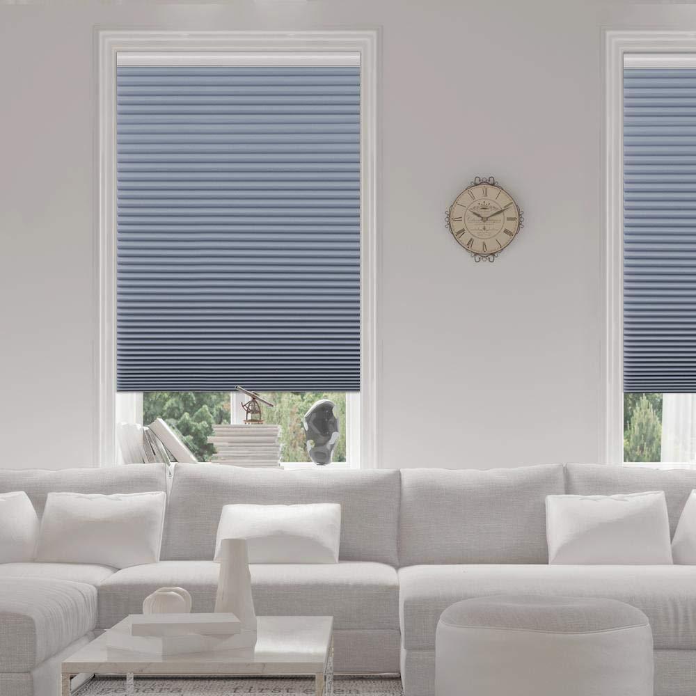 Amingrui Blackout Window Shades Cordless Cellular Blinds for Window, Insulated Honeycomb Shades for Home Office Bedroom Living Room [White-Blackout, Size 55" W x 64" H] Custom Cut to Size