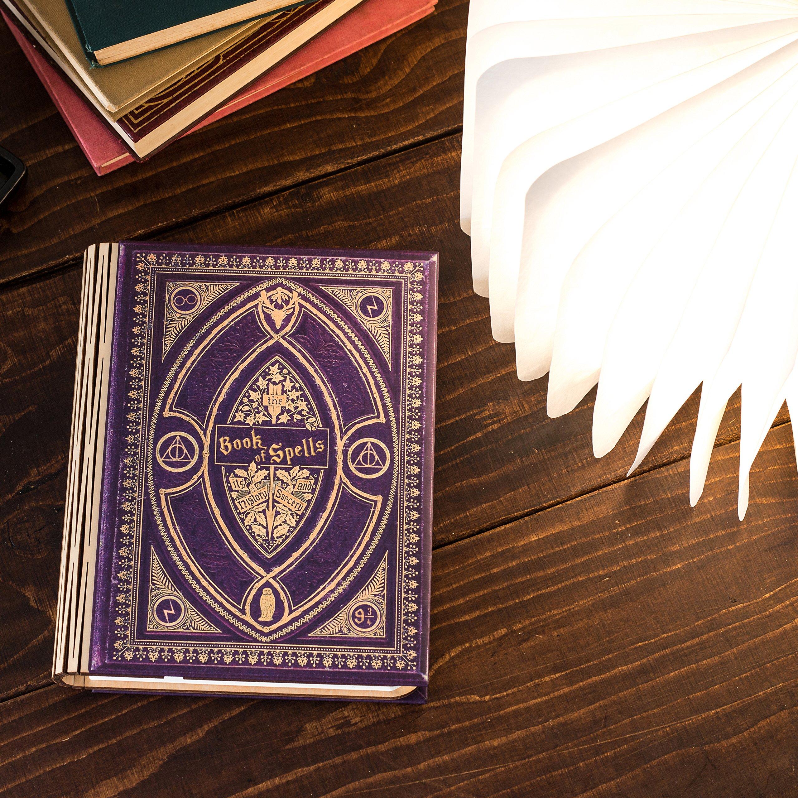 KleverCase KleverCase Book Cover Themed 360 Degree Chargeable Reading Lamp, Night Light, Desk, Bedside Light. (Purple Spells, Large Size White Light)