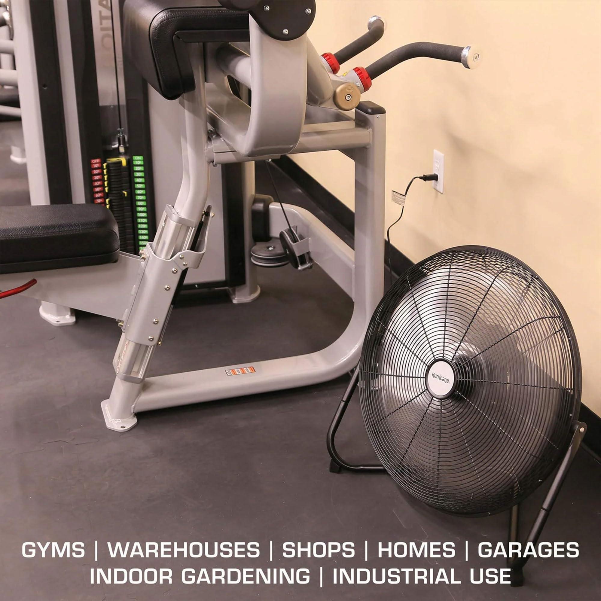 Hurricane Hurricane Pro Series 20 Inch High Velocity Metal Orbital Wall Floor Fan with 3 Adjustable Speed Settings and 360 Degree Oscillation, Black (2 Pack)