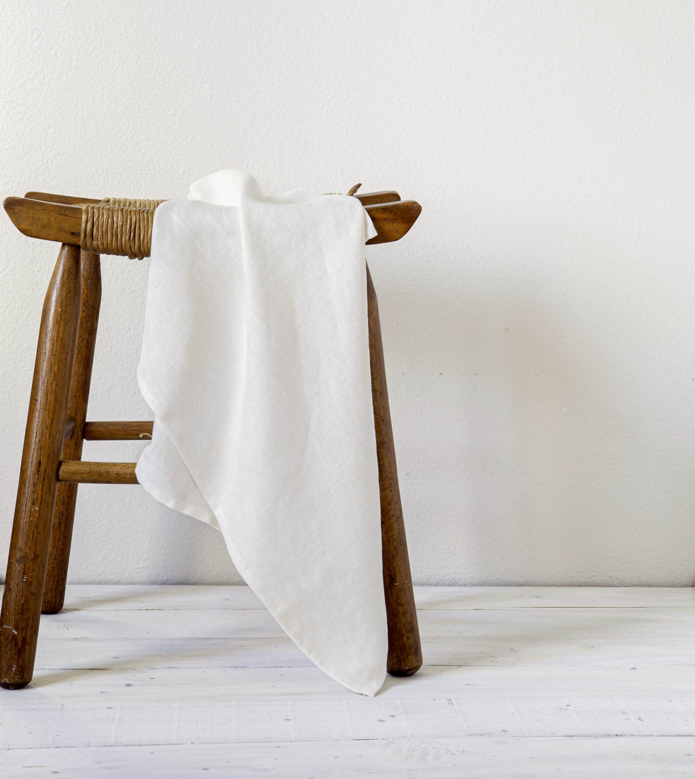 LK PureLife LK PureLife 100% Pure Flax Linen Kitchen Towels-20x27 Inch-Stonewashed Flax Linen-Extra Soft Quick Dry for Tea Towels Dish Towels Hand Towels-Set of 2-Off White