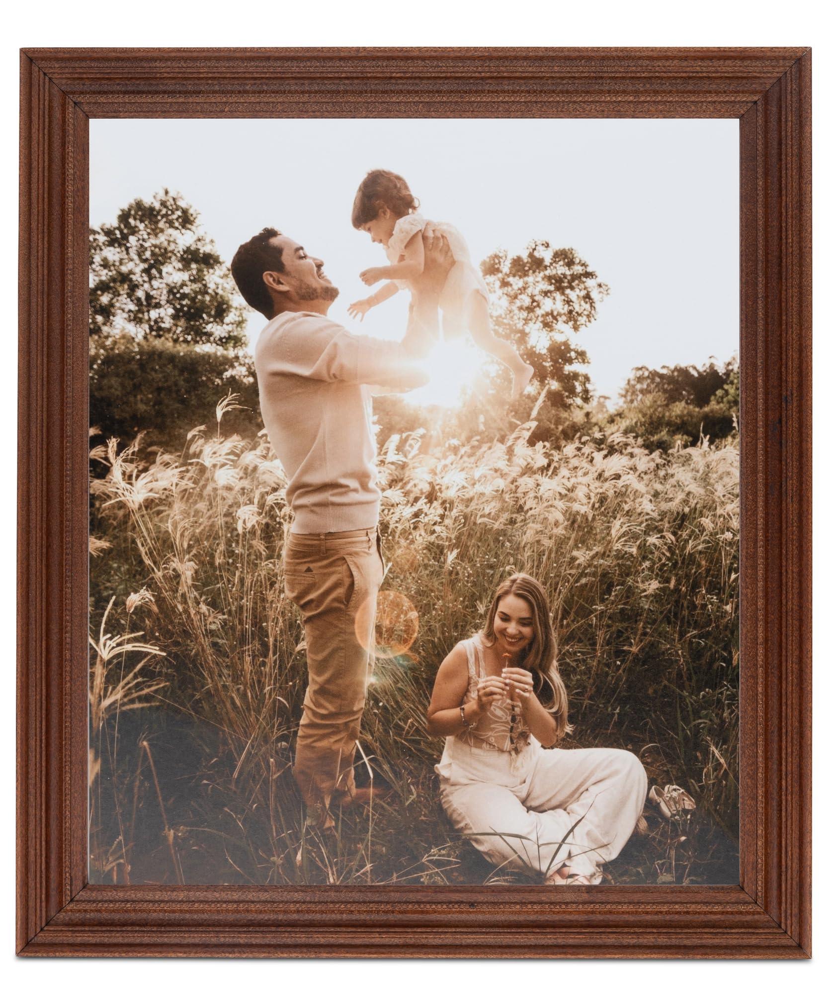ArtToFrames ArtToFrames 23x28 Inch Brown Picture Frame, This 1.25 Inch Custom Wood Poster Frame is Walnut - Comes with Foam Backing 3/16 inch and Regular Acrylic (FBPL0066-81375-YWAL-23x28)
