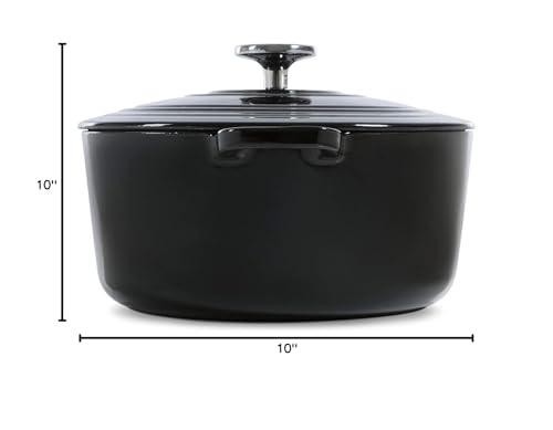 BK BK Bourgogne Enameled Cast Iron Induction 4.4QT Nonstick Dutch Oven, PFAS Free, Dishwasher Safe, Jet Black