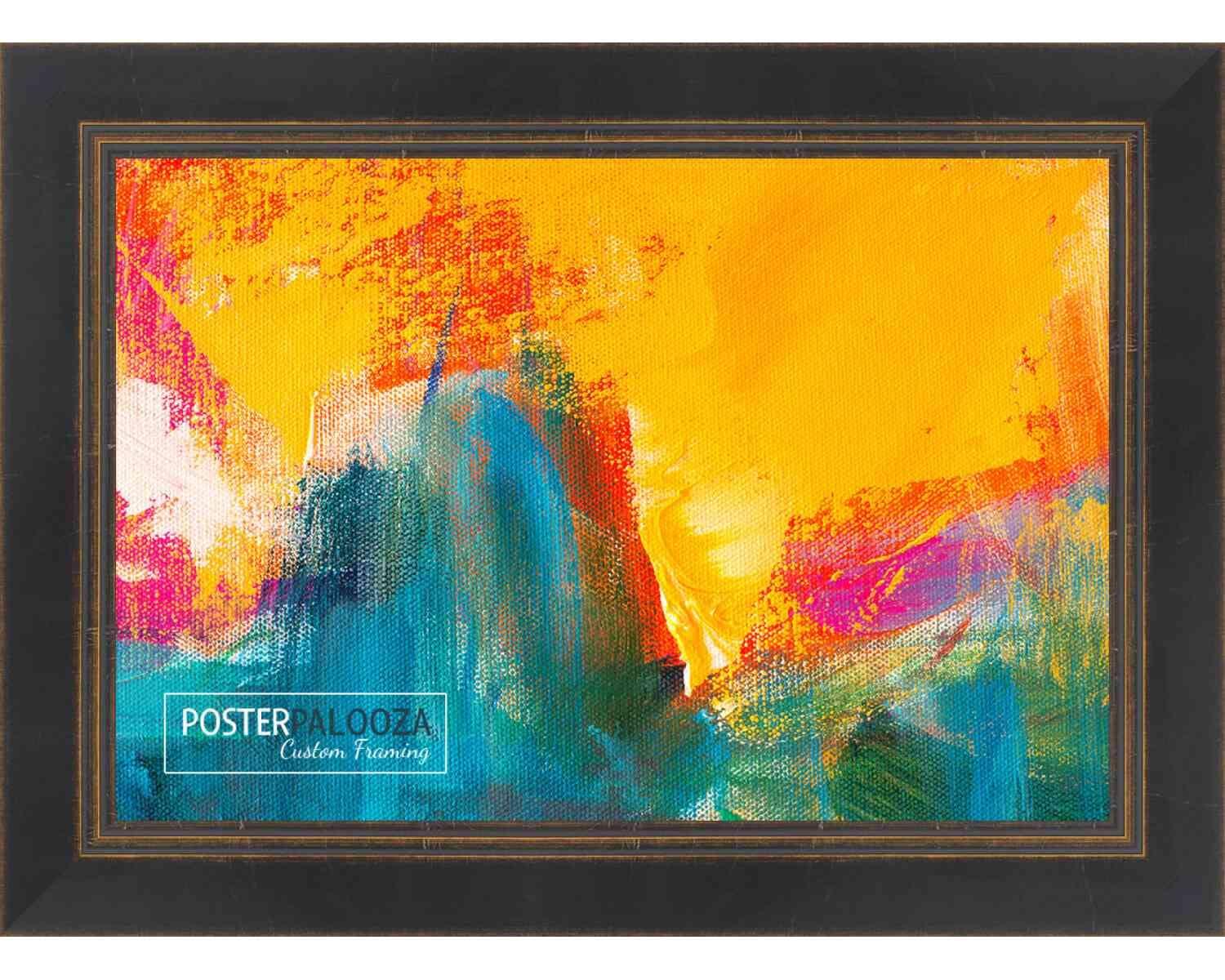 Poster Palooza Poster Palooza 20x13 Contemporary Black Complete Wood Picture Frame with UV Acrylic Plexiglass, Foam Board Backing & Hardware Included