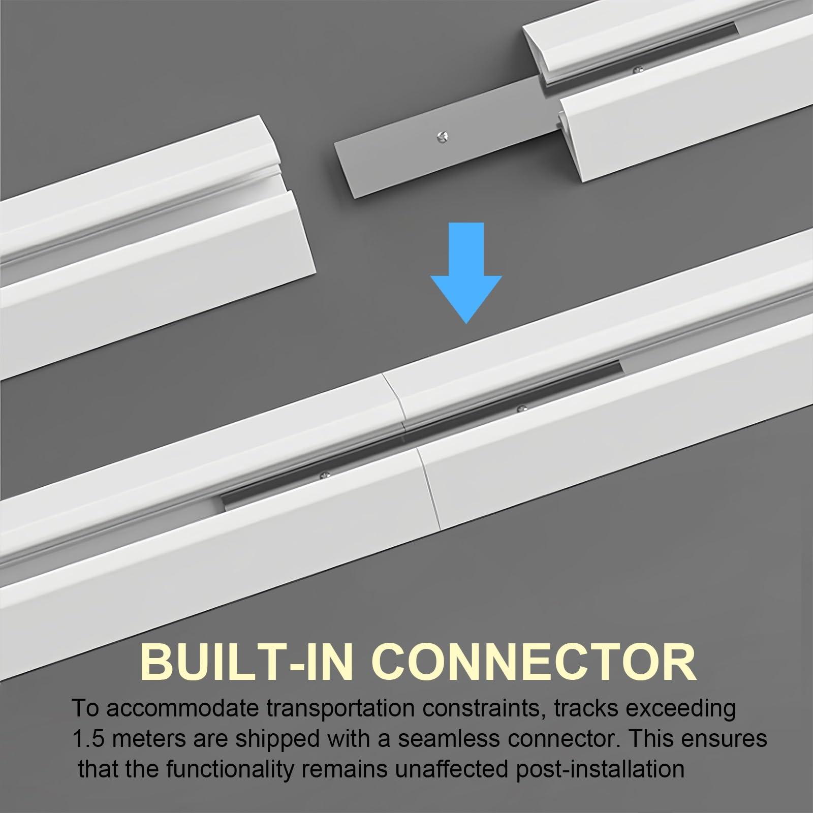 HomeLoft Basics 3.28ft-19.6ft Curtain Track, Ceiling Curtain Track, Curtain Track Ceiling Mount, Ceiling Track System for Curtains, Drapes, Room Dividers Ceiling Mount Single Curtain Tracks System(White,1.25m/4.1FT)