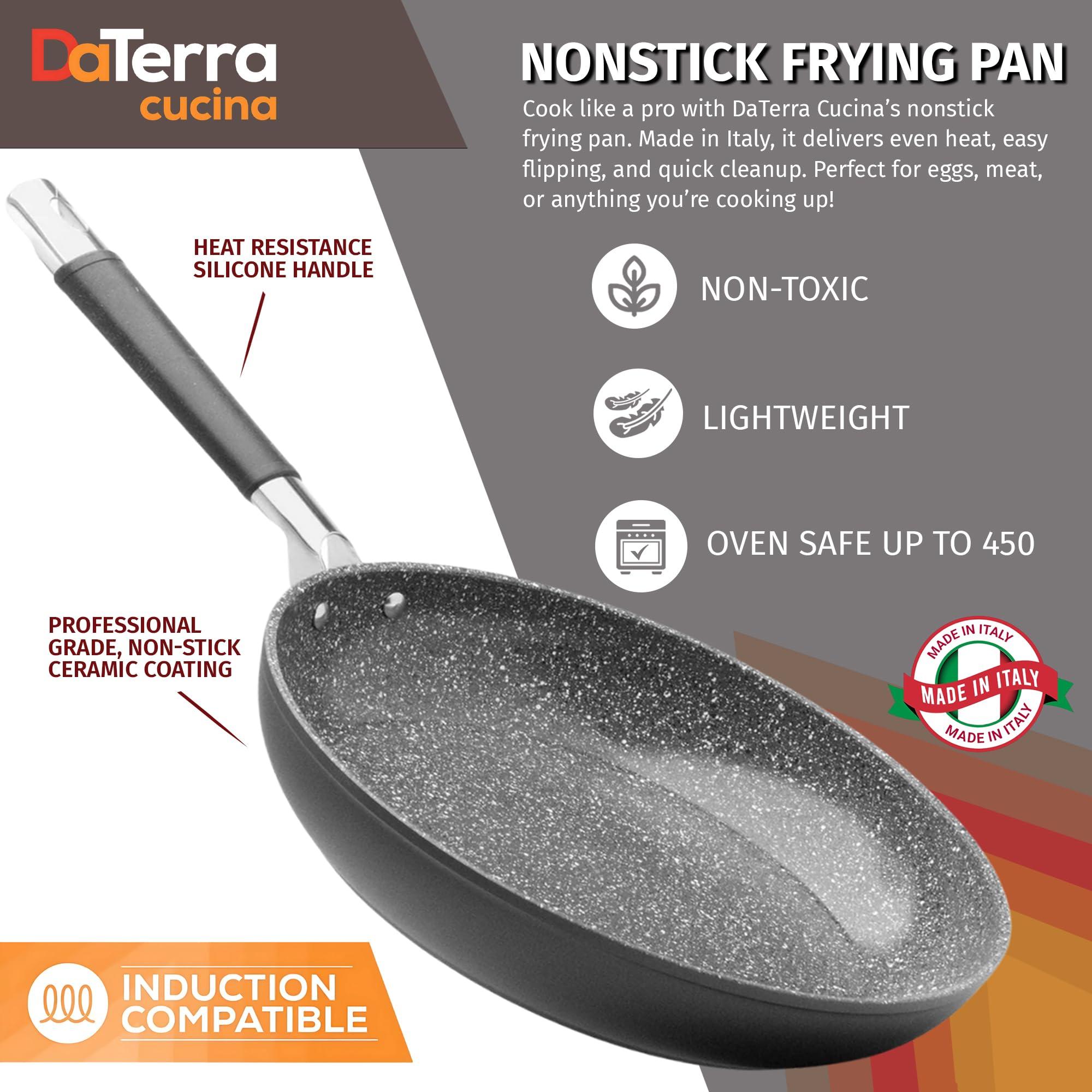 DaTerra Cucina DaTerra Cucina 11 Nonstick Frying Pan w/Lid | Made in Italy | PTFE, Cadmium, Lead and PFOA free proprietary nontoxic ceramic coating