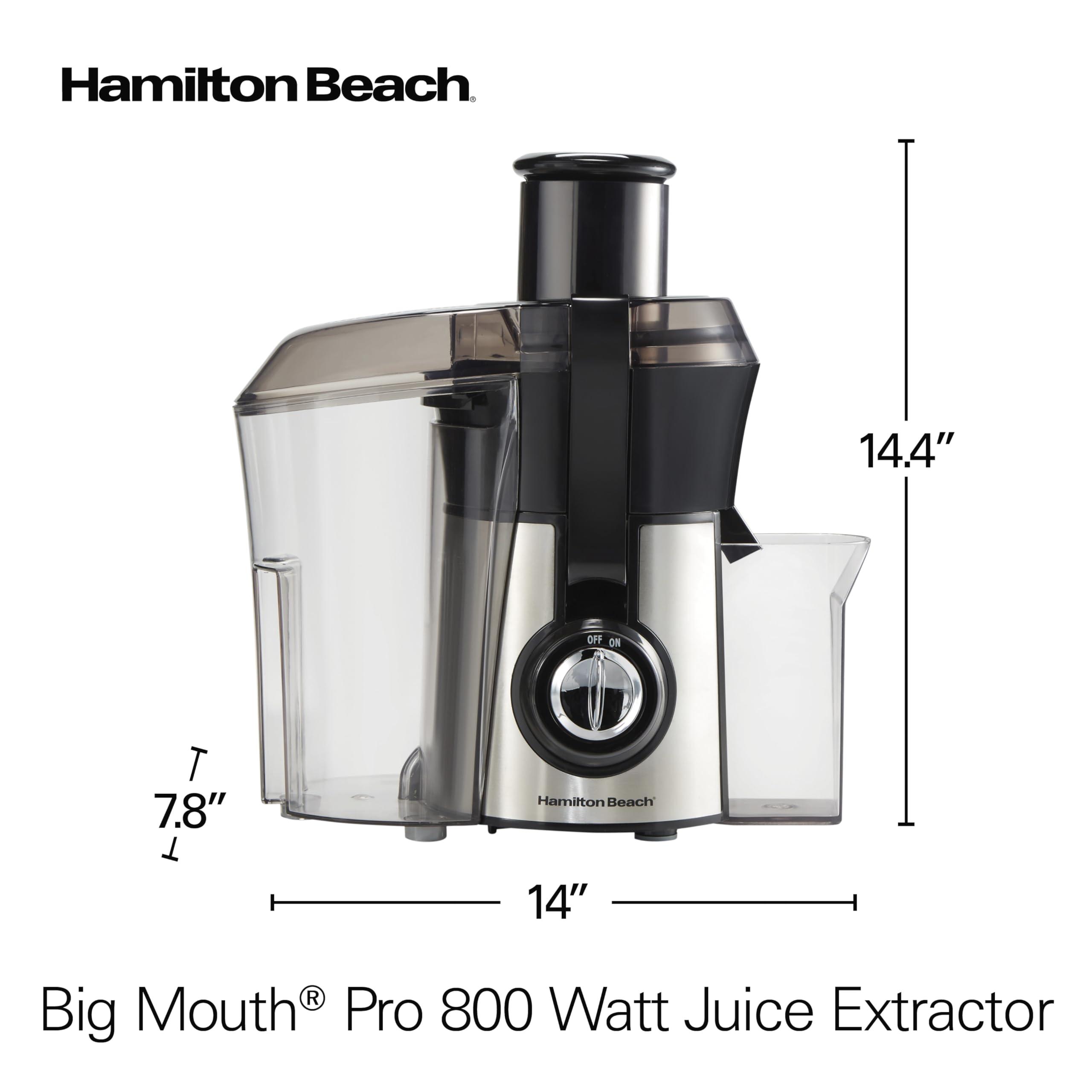 Hamilton Beach Hamilton Beach Juicer Machine, Big Mouth Large 3” Feed Chute for Whole Fruits and Vegetables, Easy to Clean, Centrifugal Extractor, BPA Free, 800W Motor, Silver