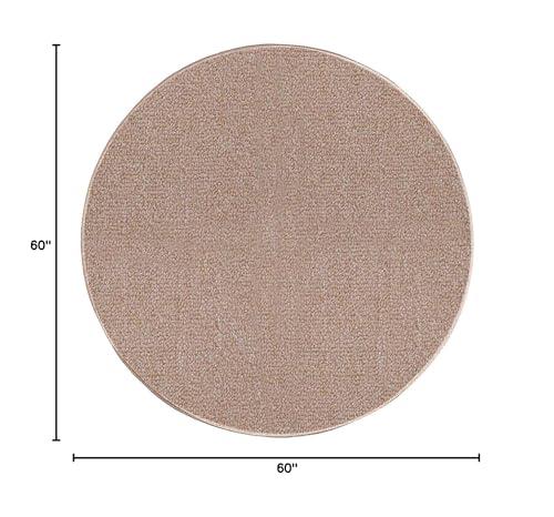 Ambiant Ambiant Indoor Outdoor Commercial Area Rugs Beige - 5' Round, Stain & Fade Resistant, Easy Care, Pet & Kids Friendly, Made in USA, Perfect for Weddings & Everyday Use!
