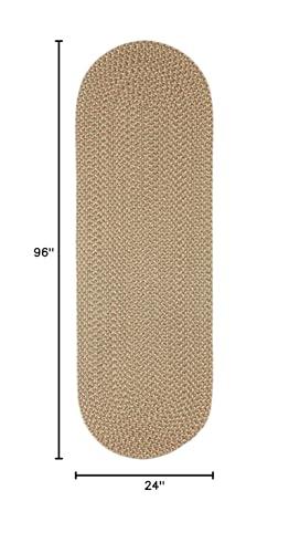 Super Area Rugs Super Area Rugs Braided Rug Sanibel Indoor/Outdoor Braided Classic American Made Carpet, Basil Tweed, 2' x 8' Oval Runner