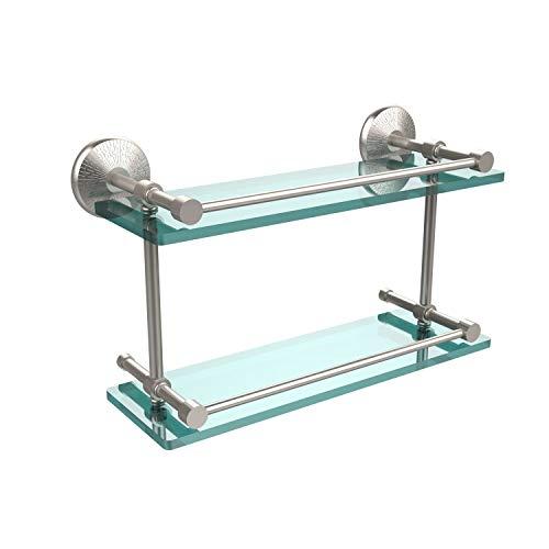 Allied Brass Allied Brass MC-2/16-GAL-ORB Monte Carlo 16 Inch Double Gallery Rail Glass Shelf, Oil Rubbed Bronze