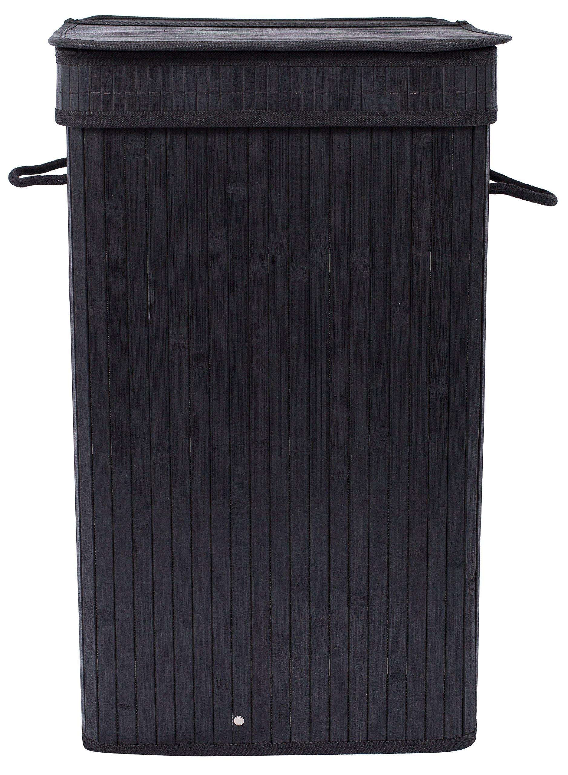 BirdRock Home BIRDROCK HOME Square Laundry Hamper with Lid and Cloth Liner, Medium Basket with Soft Handles, Durable Collapsible Fabric Bin for Clothes,Towels, Dorm, Narrow Closet, Bedroom, Dirty Laundry - Espresso