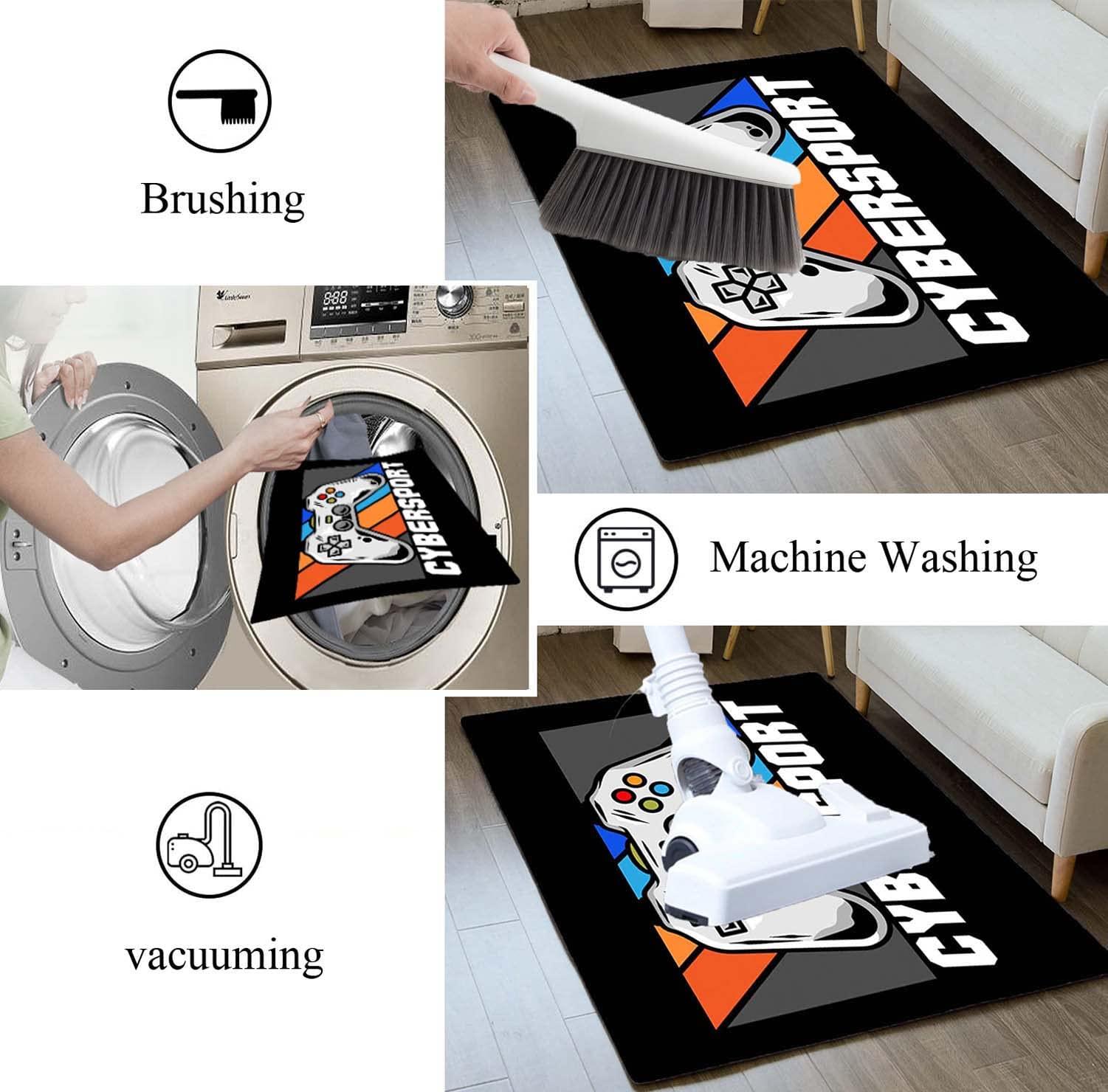 JYDOU Plant Carpet Bedroom Sunflower Area Rug for Living Room Soft Anti-Skid Washable Dining Room Accent Carpet 4'x5'3"