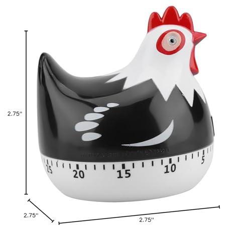 LUCKDANO LUCKDANO Chicken Pattern Kitchen Countdown Timer for Cooking Baking, PP Material, Suitable for Home Chef and Bakers (Black)