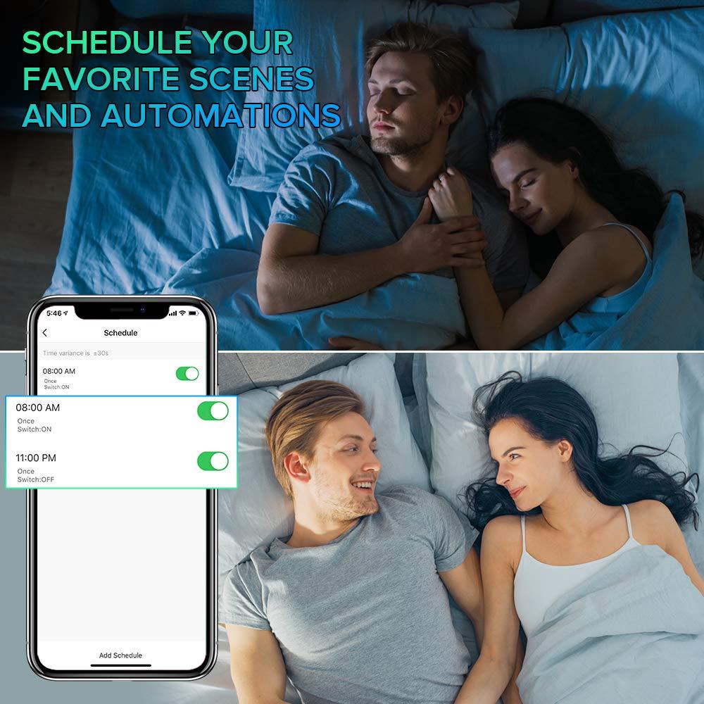 3Stone Smart Light Bulbs, 3Stone 100W Equivalent WiFi LED Color Changing Bulb Dimmable 2700K-6500K RGBCW, Compatible with Alexa, Google Home 2.4Ghz Only, A21 10W E26 Tunable White, No Hub Required 4 Pack